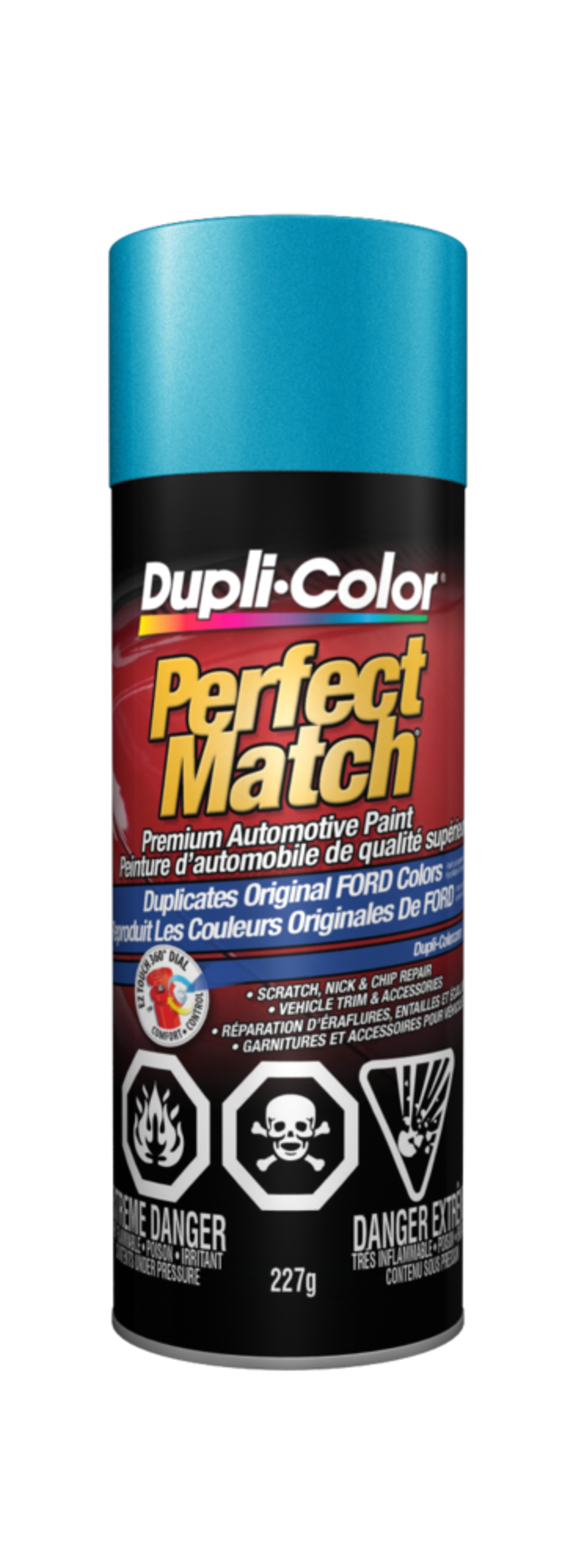 Dupli-Color Perfect Match Premium Acrylic Lacquer Automotive Aerosol Spray Paint, Bright Calypso, 227g Front_Flat
