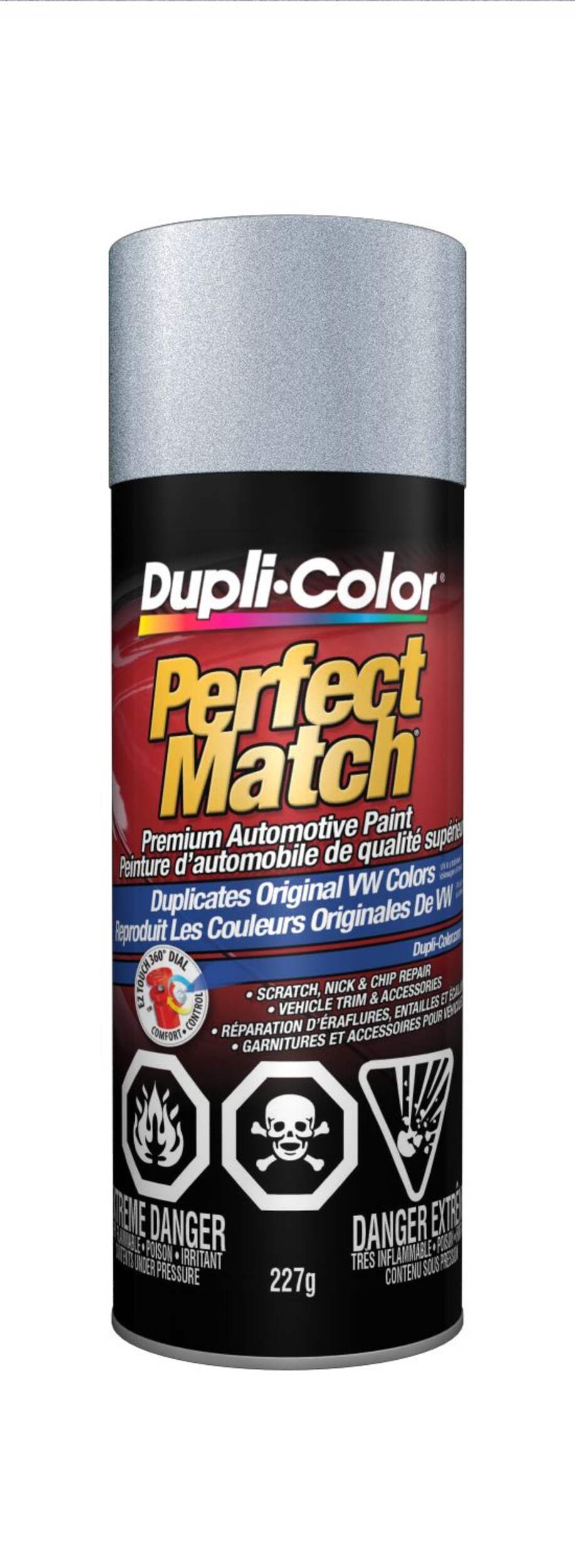Peinture laque acrylique en aérosol pour automobile de qualité supérieure Dupli-Color Perfect Match, argent diamant, 227 g Front_Flat