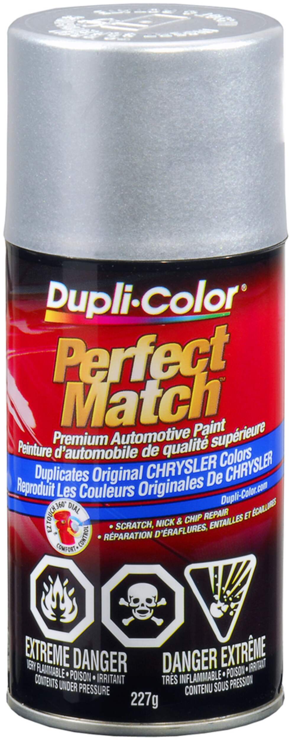 Dupli-Color Perfect Match Premium Acrylic Lacquer Automotive Aerosol Spray Paint, Bright Silver Metallic, 227g Front_Elevated