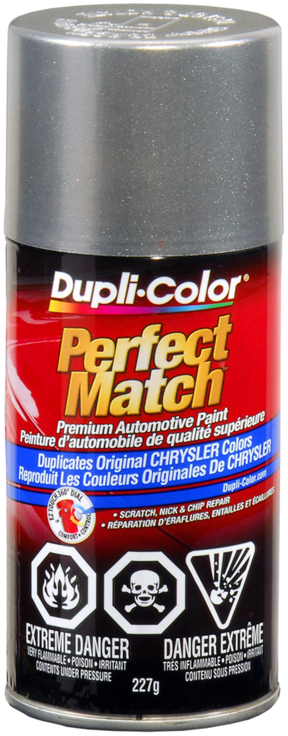 Peinture laque acrylique en aérosol pour automobile de qualité supérieure Dupli-Color Perfect Match, platine vif, 227 g Front_Elevated