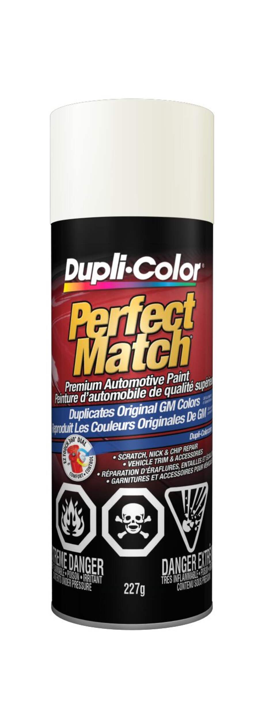Dupli-Color Perfect Match Premium Acrylic Lacquer Automotive Aerosol Spray Paint, Dover/Arctic White, 227g Front_Flat