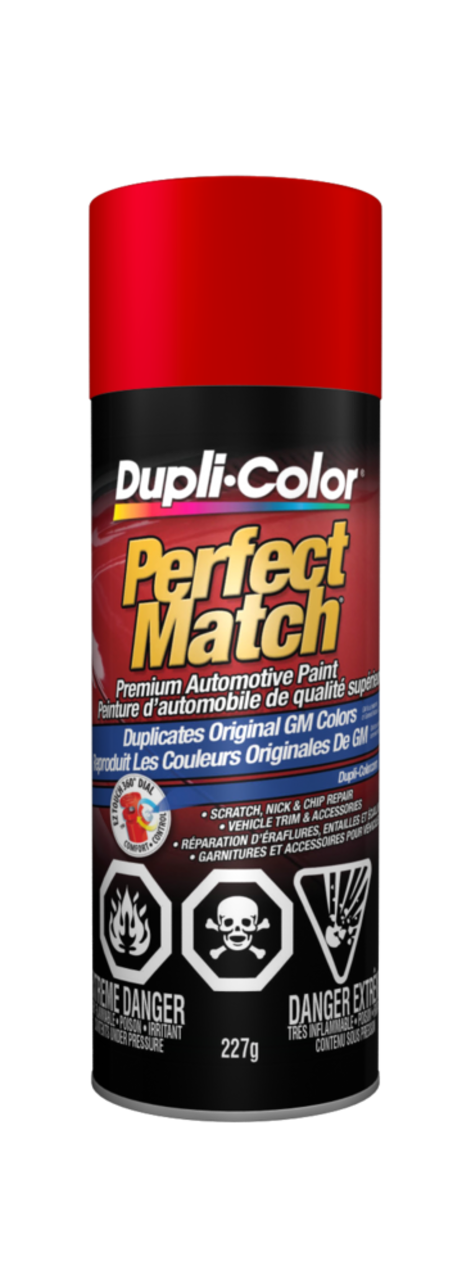 Peinture laque acrylique en aérosol pour automobile de qualité supérieure Dupli-Color Perfect Match, rouge vif (81, WA 8774), 227 g Front_Flat