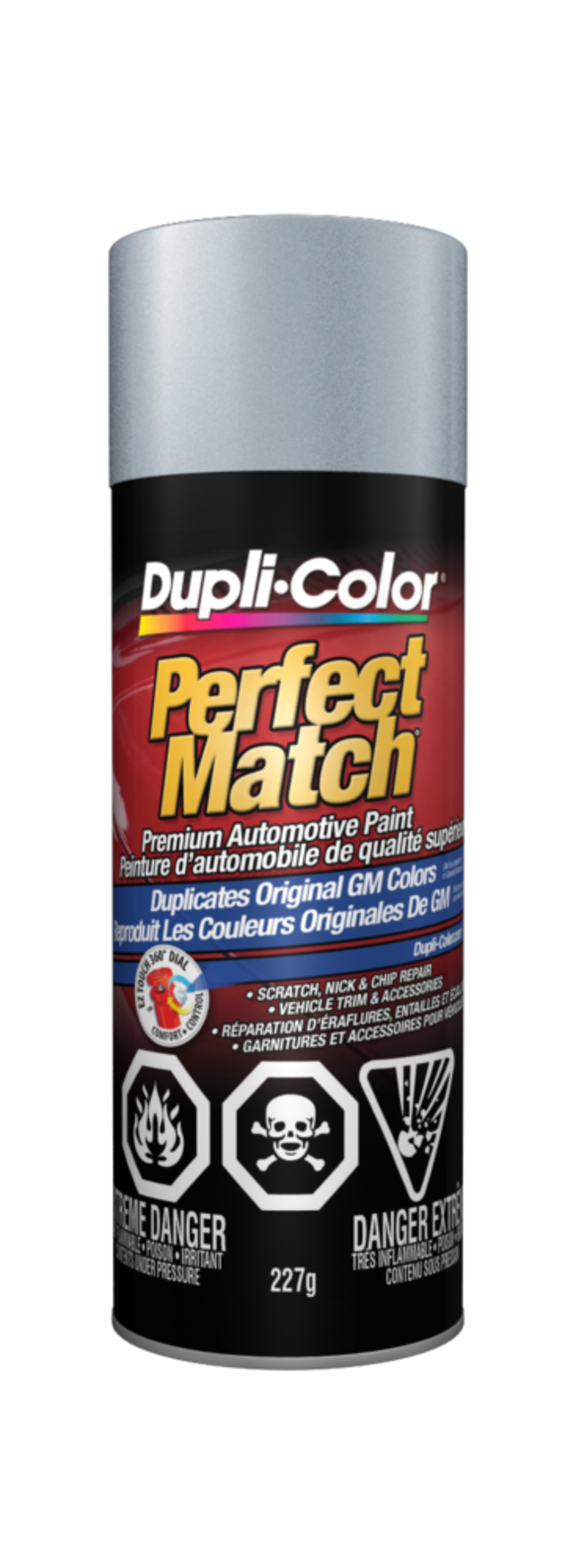 Dupli-Color Perfect Match Premium Acrylic Lacquer Automotive Aerosol Spray Paint, Galaxy Silver Metallic (12, WA 519F), 227-g Front_Flat