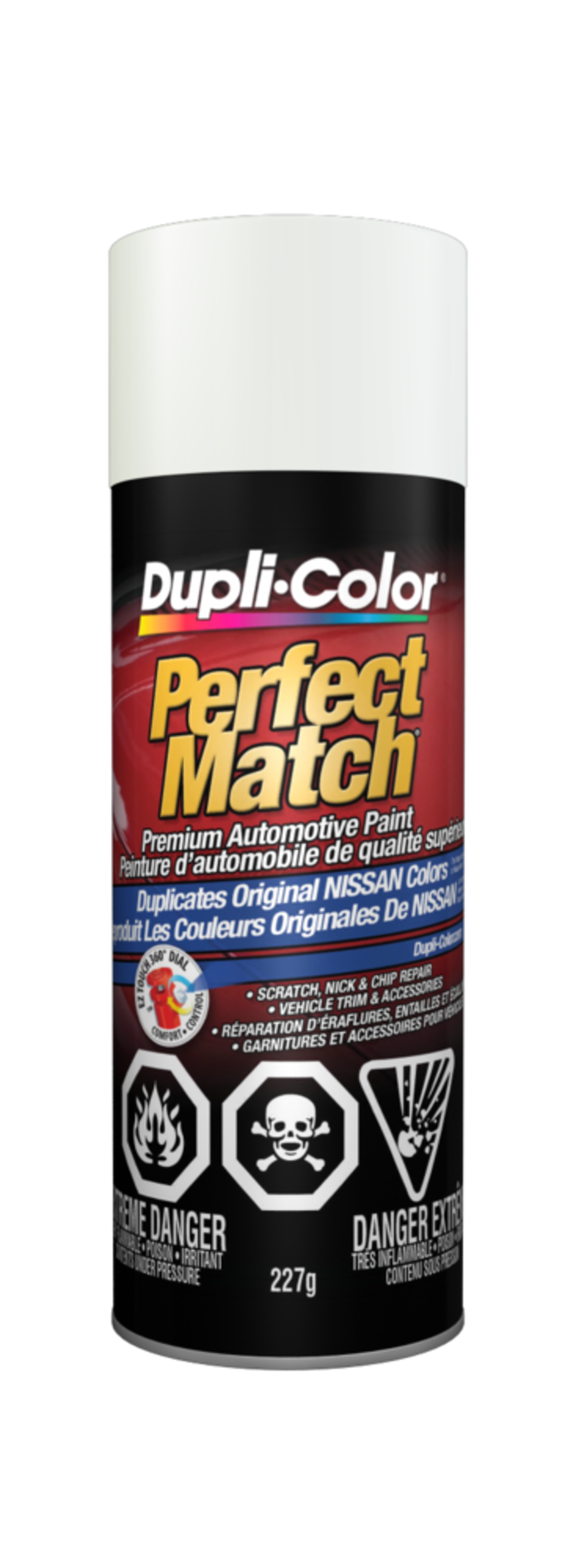 Dupli-Color Perfect Match Premium Acrylic Lacquer Automotive Aerosol Spray Paint, Super White (326), 227-g Front_Flat