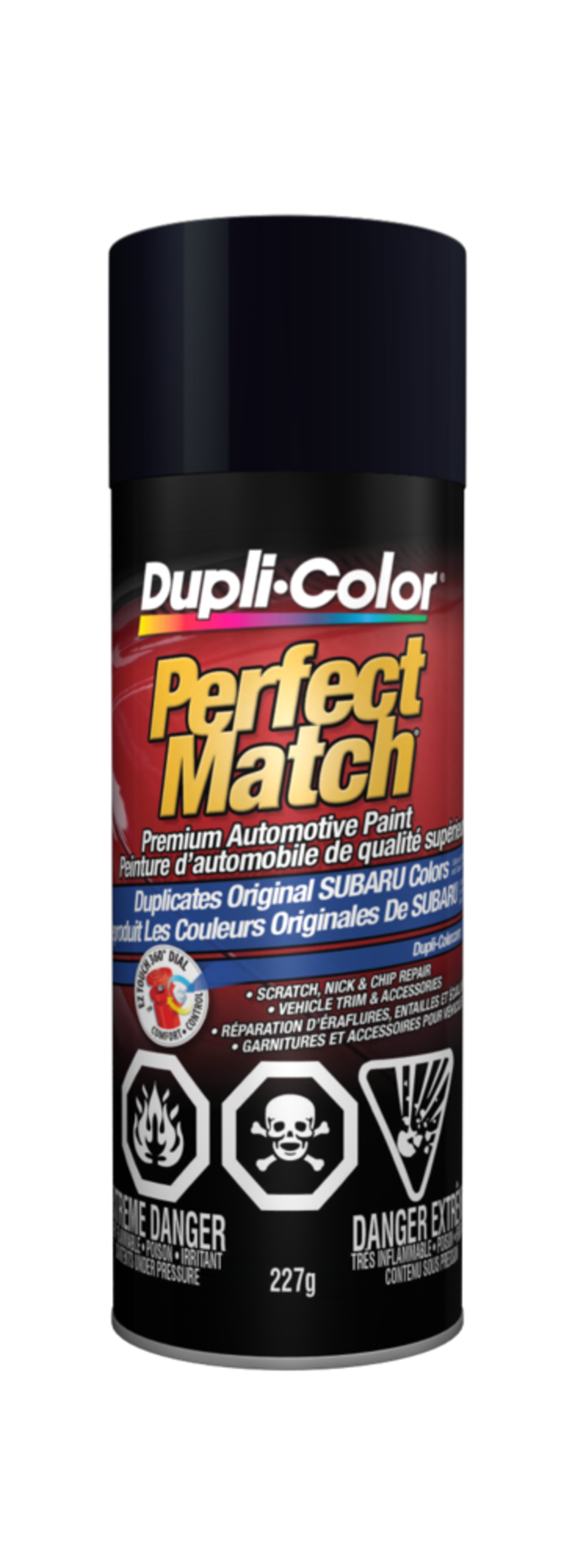 Dupli-Color Perfect Match Premium Acrylic Lacquer Automotive Aerosol Spray Paint, Obsidian Black Pearl, 227g Front_Flat