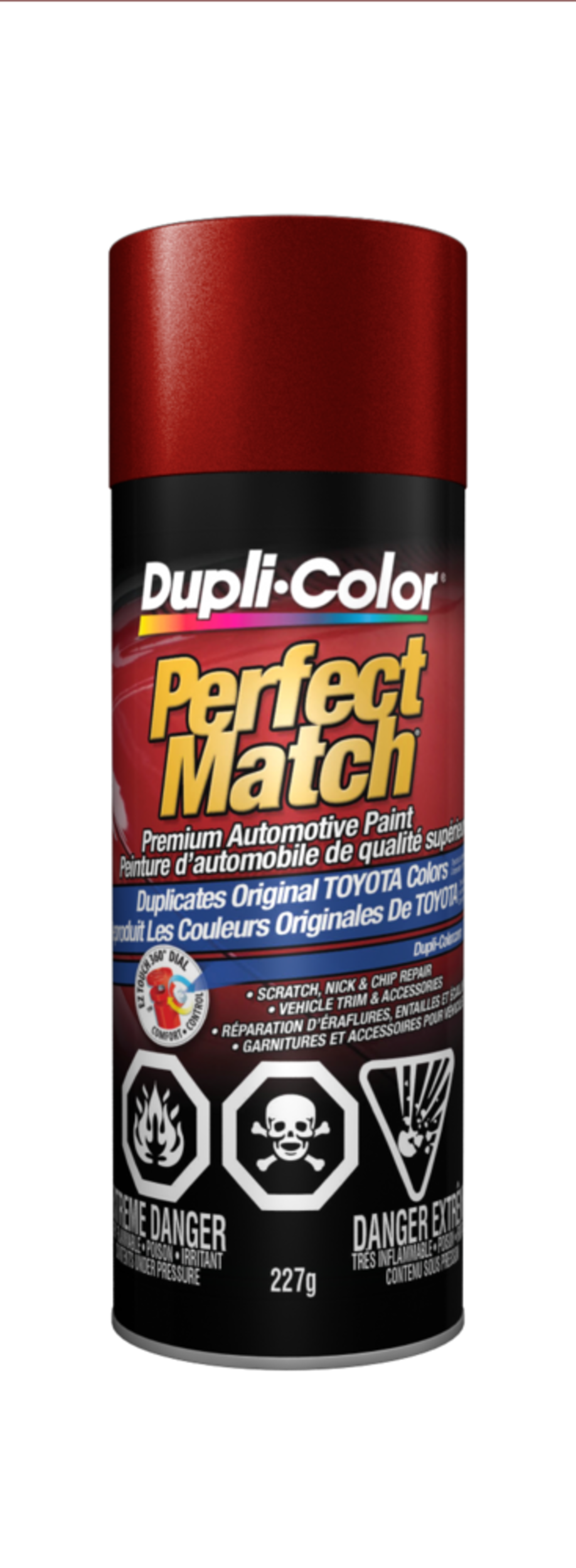 Peinture laque acrylique en aérosol pour automobile de qualité supérieure Dupli-Color Perfect Match, perle rouge vintage, 227 g Front_Flat