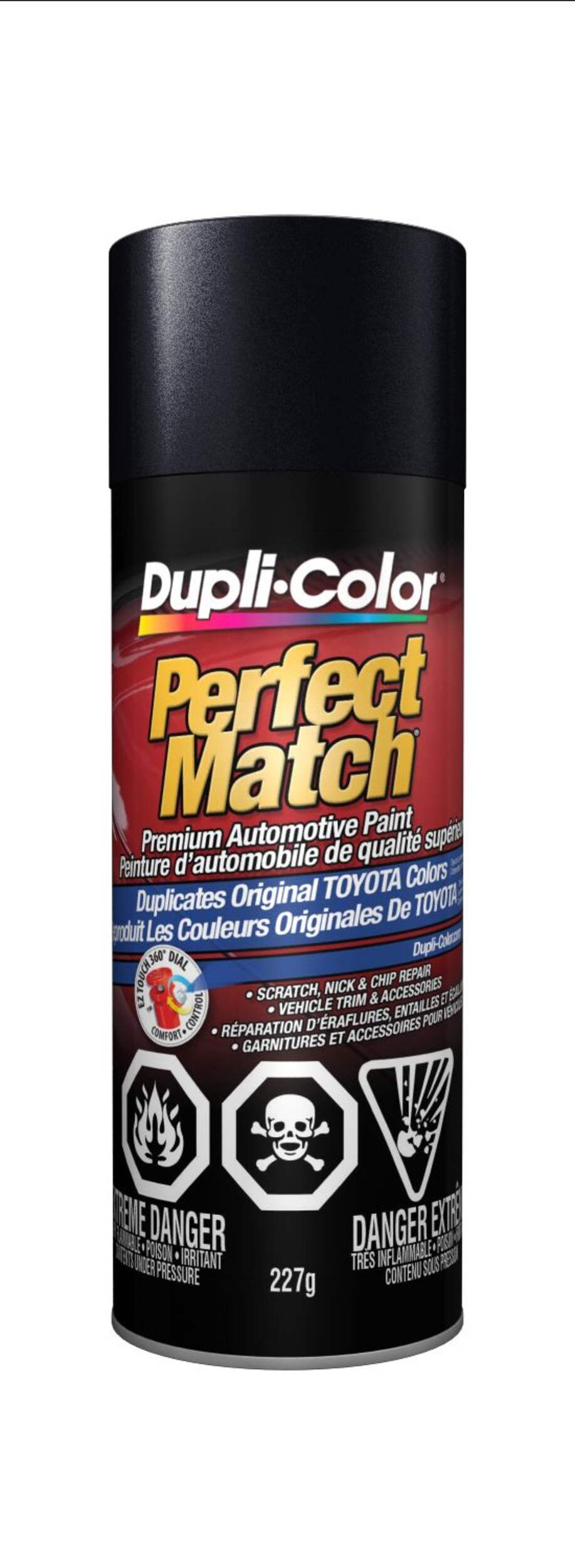 Peinture laque acrylique en aérosol pour automobile de qualité supérieure Dupli-Color Perfect Match, perle gris graphite, 227 g Front_Flat