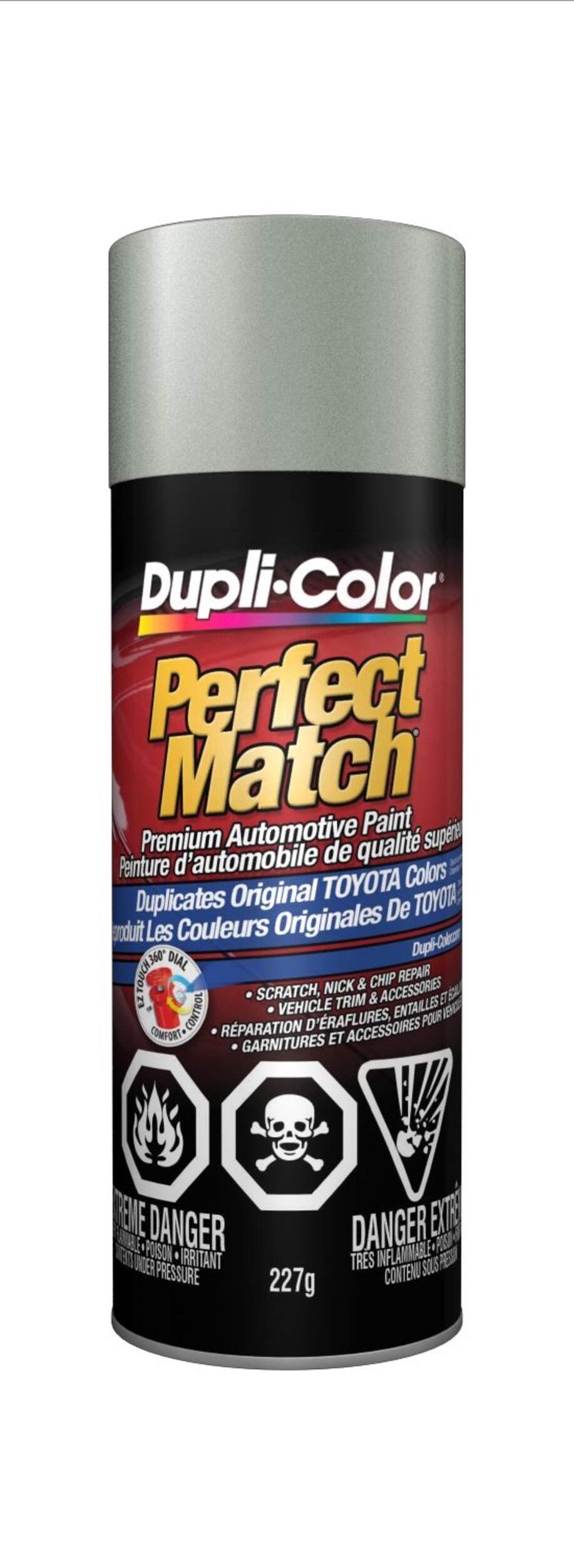 Dupli-Color Perfect Match Premium Acrylic Lacquer Automotive Aerosol Spray Paint, Silver Metallic, 227g Front_Flat