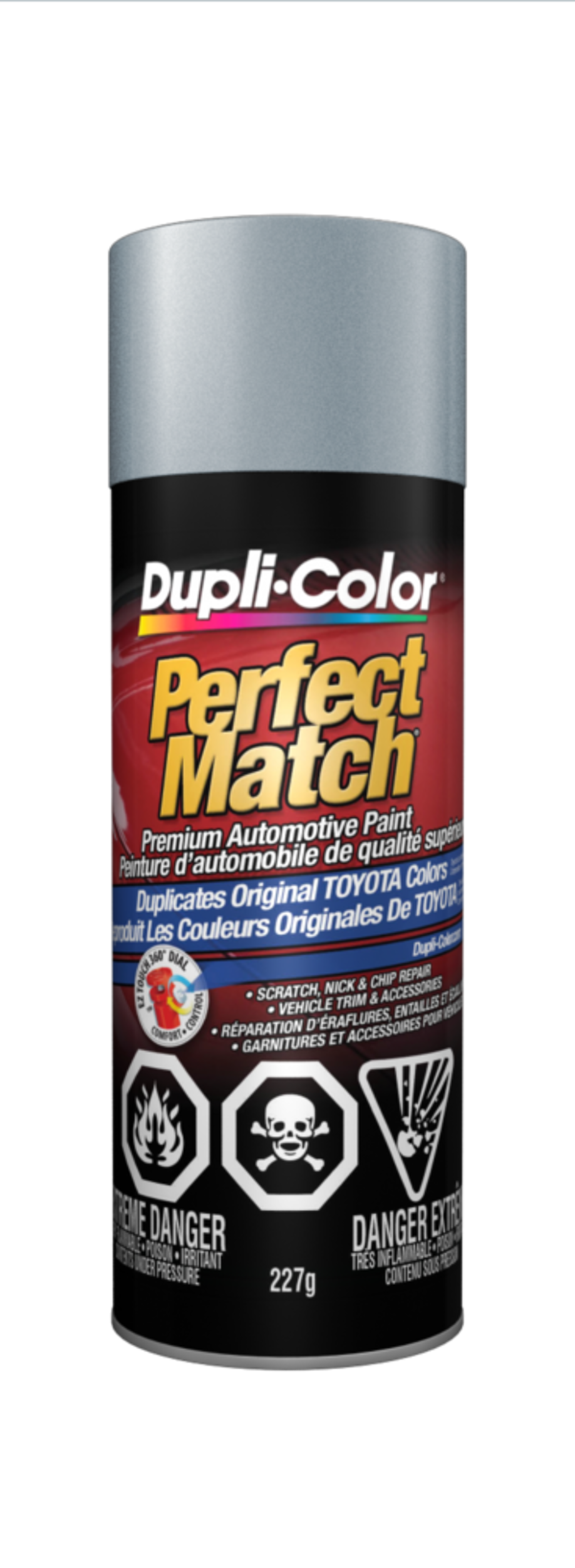 Peinture laque acrylique en aérosol pour automobile de qualité supérieure Dupli-Color Perfect Match, titane métallisé, 227 g Front_Flat