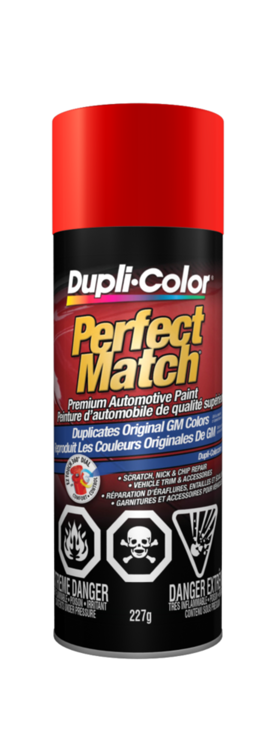 Peinture laque acrylique en aérosol pour automobile de qualité supérieure Dupli-Color Perfect Match, rouge torche, 227 g Front_Flat