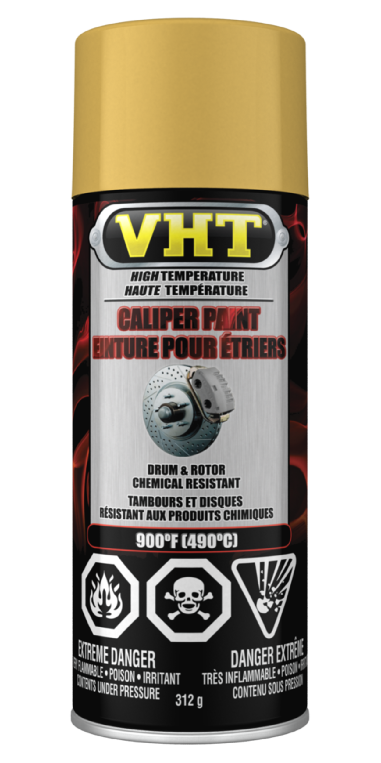VHT Brake Caliper, Drum & Rotor Paint, Gold Front_Flat