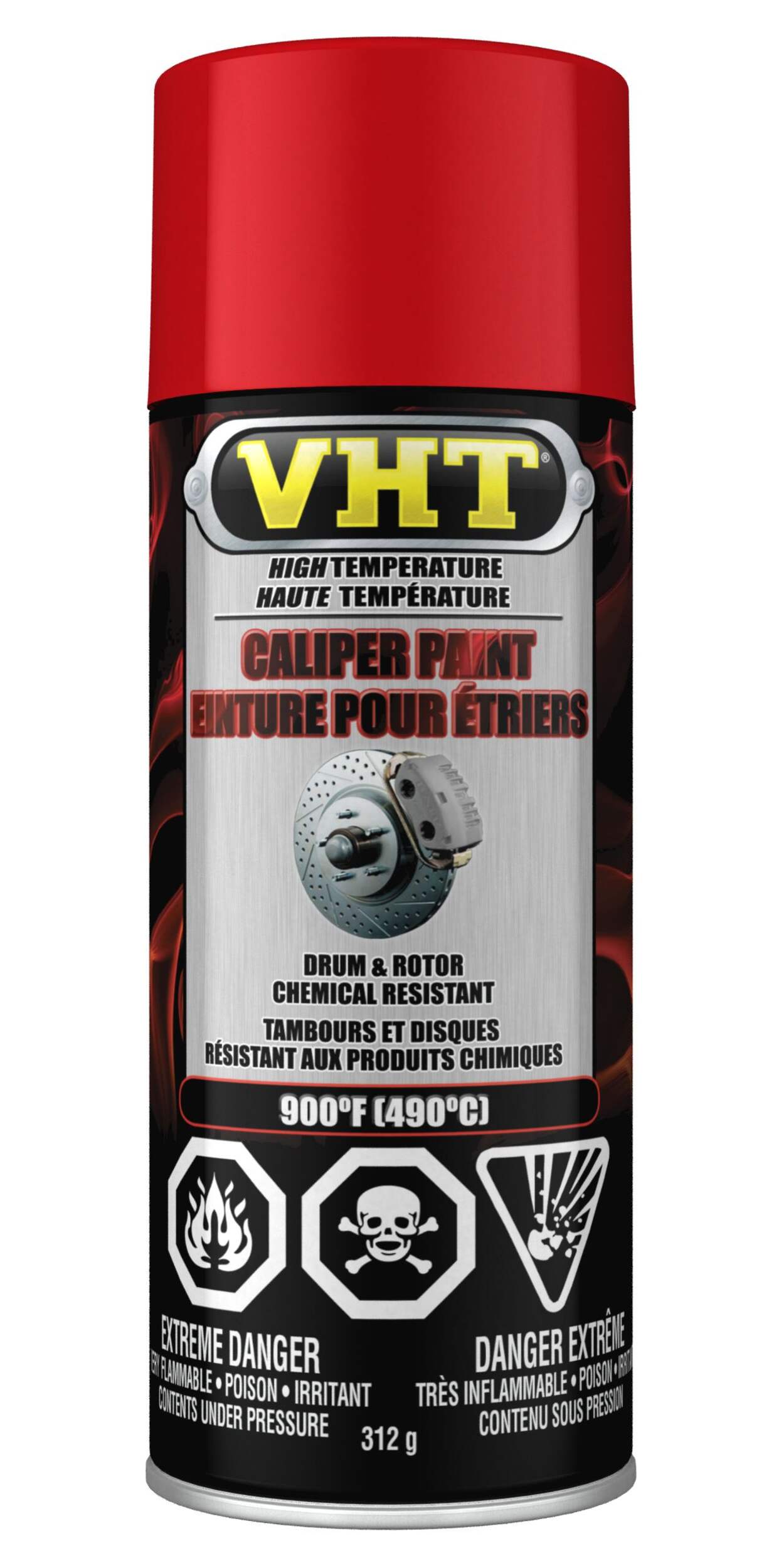VHT Brake Caliper, Drum & Rotor Paint, Red Front_Flat