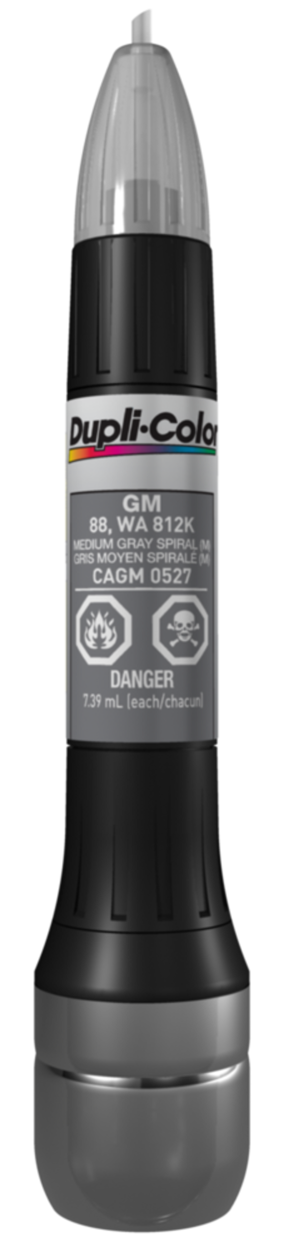 Dupli-Color Scratch Fix All-In-1 Exact-Match Automotive Touch-Up Paint, Medium Grey Spiral Metallic (88 WA812k) Front_Flat