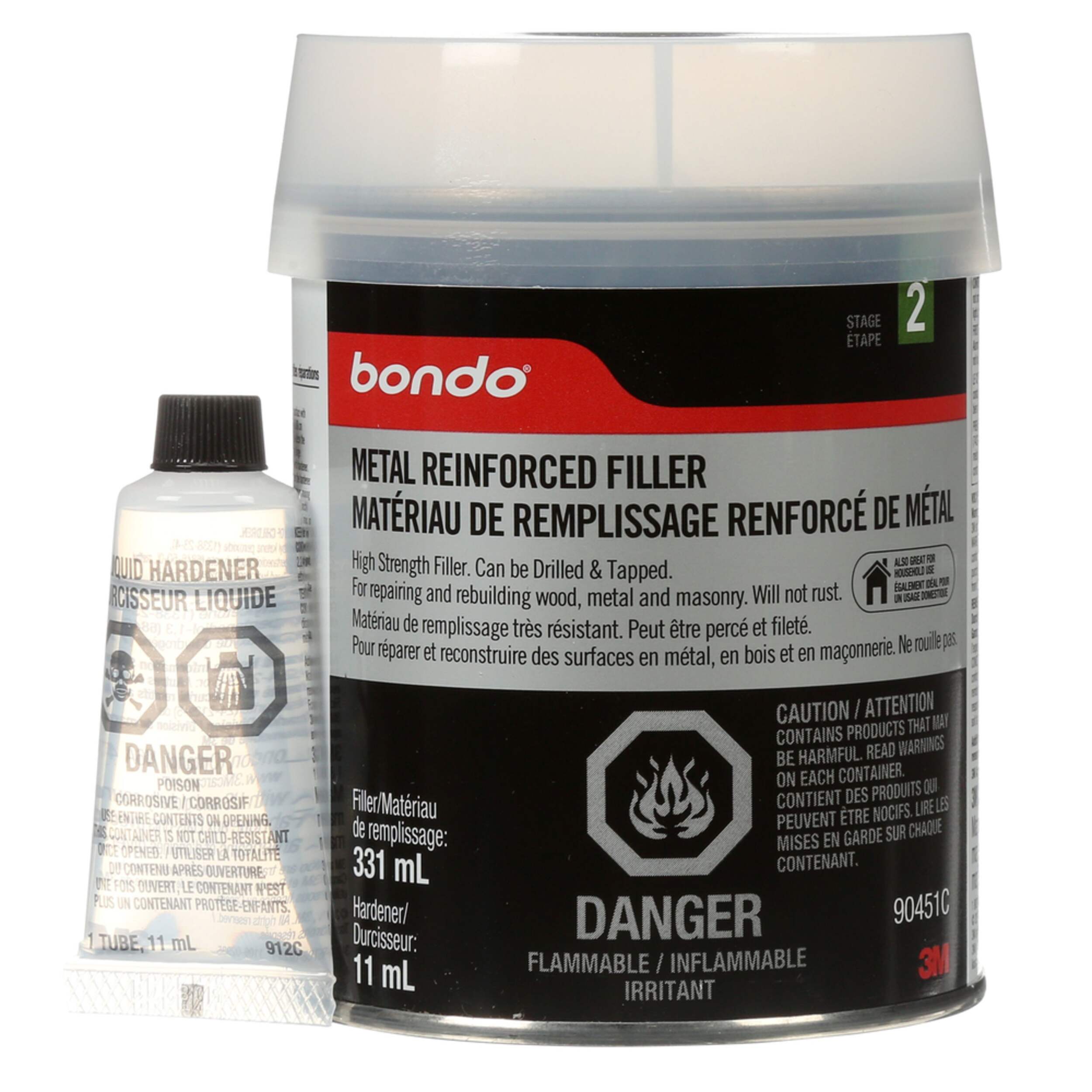 Bondo Metal Reinforced Filler, 331-mL Front_Flat