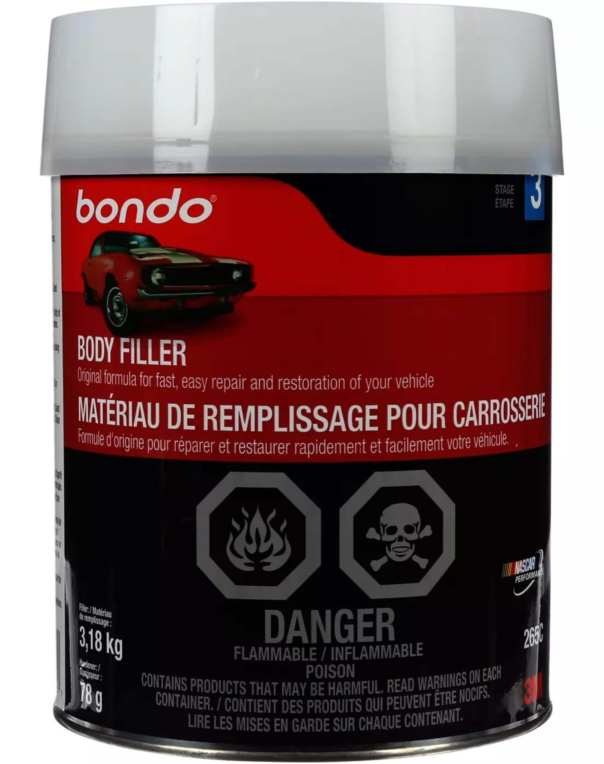 Bondo Auto Body Filler, 3.7-L Front_Flat