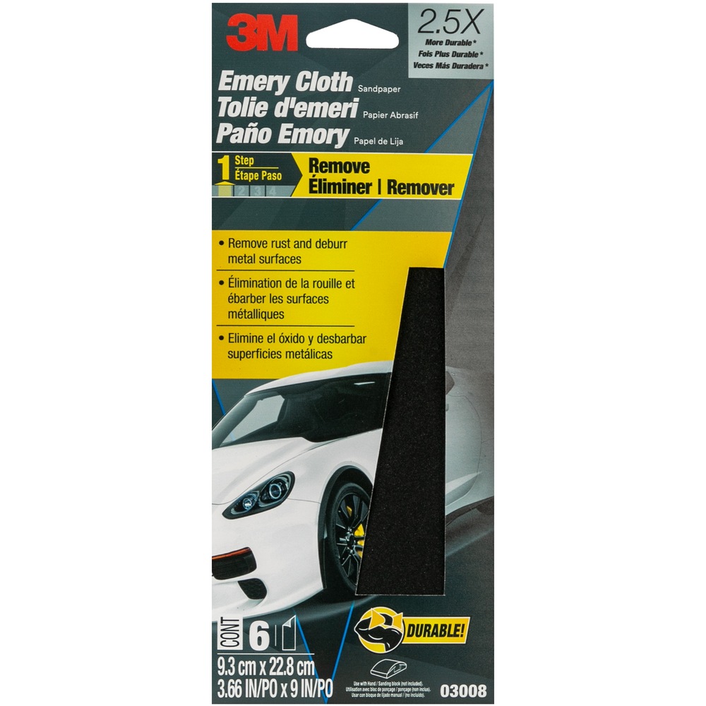3M Emery Cloth, Assorted Grits, 6pk Canadian Tire
