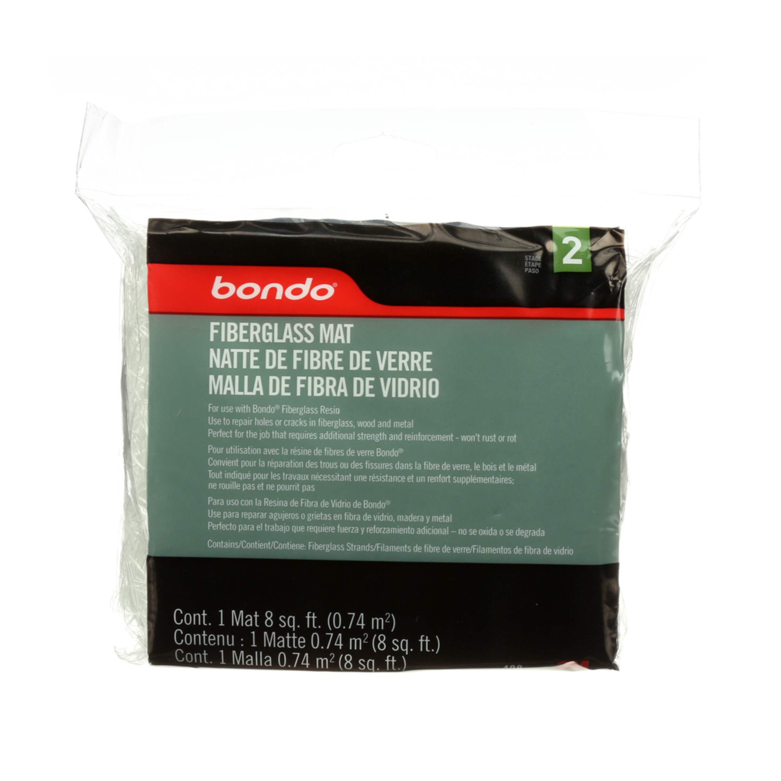 Natte en fibre de verre Bondo Front_Elevated