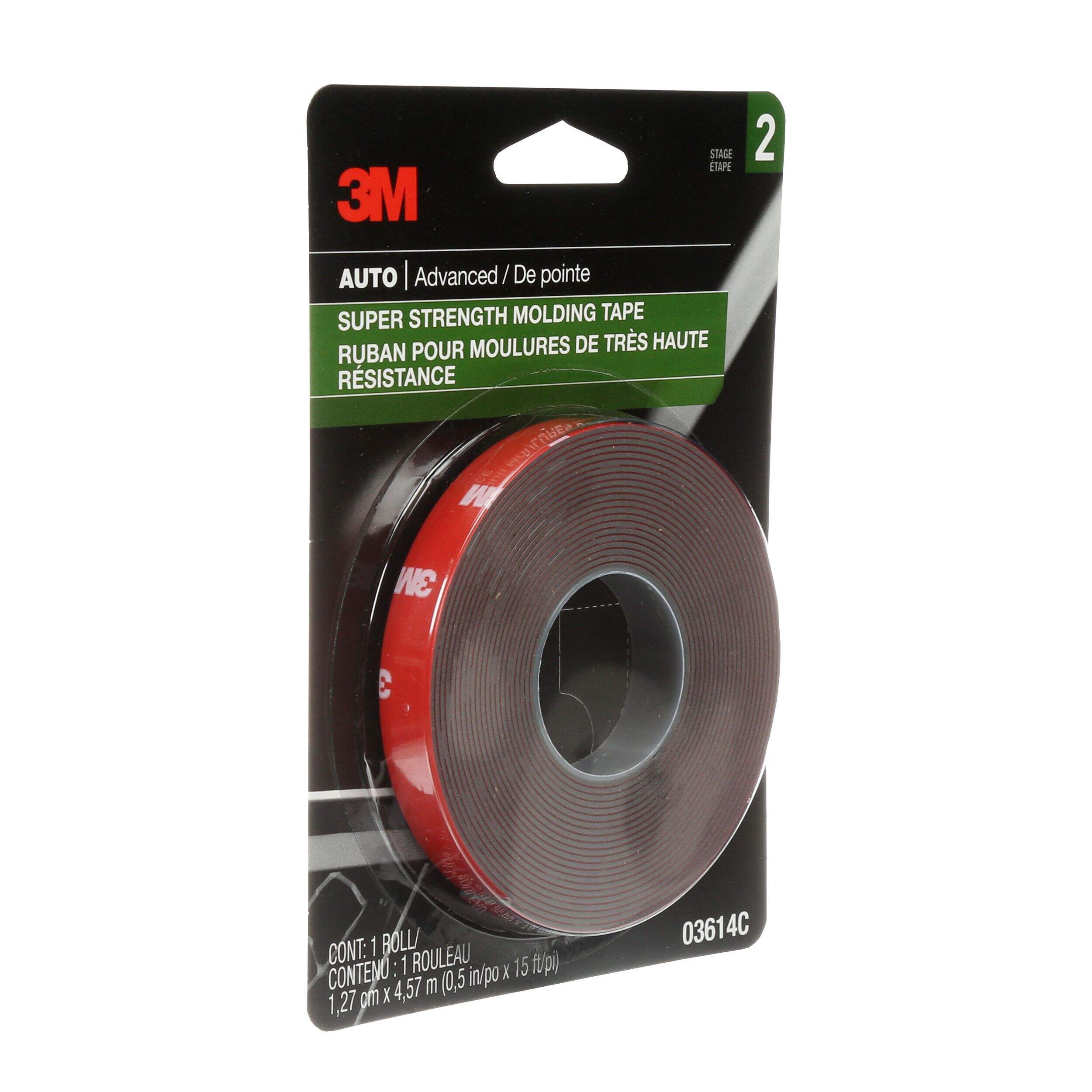 3M Auto Molding Tape, 1/2-in x 15-ft Front_Three_Fourths_Angled_Right
