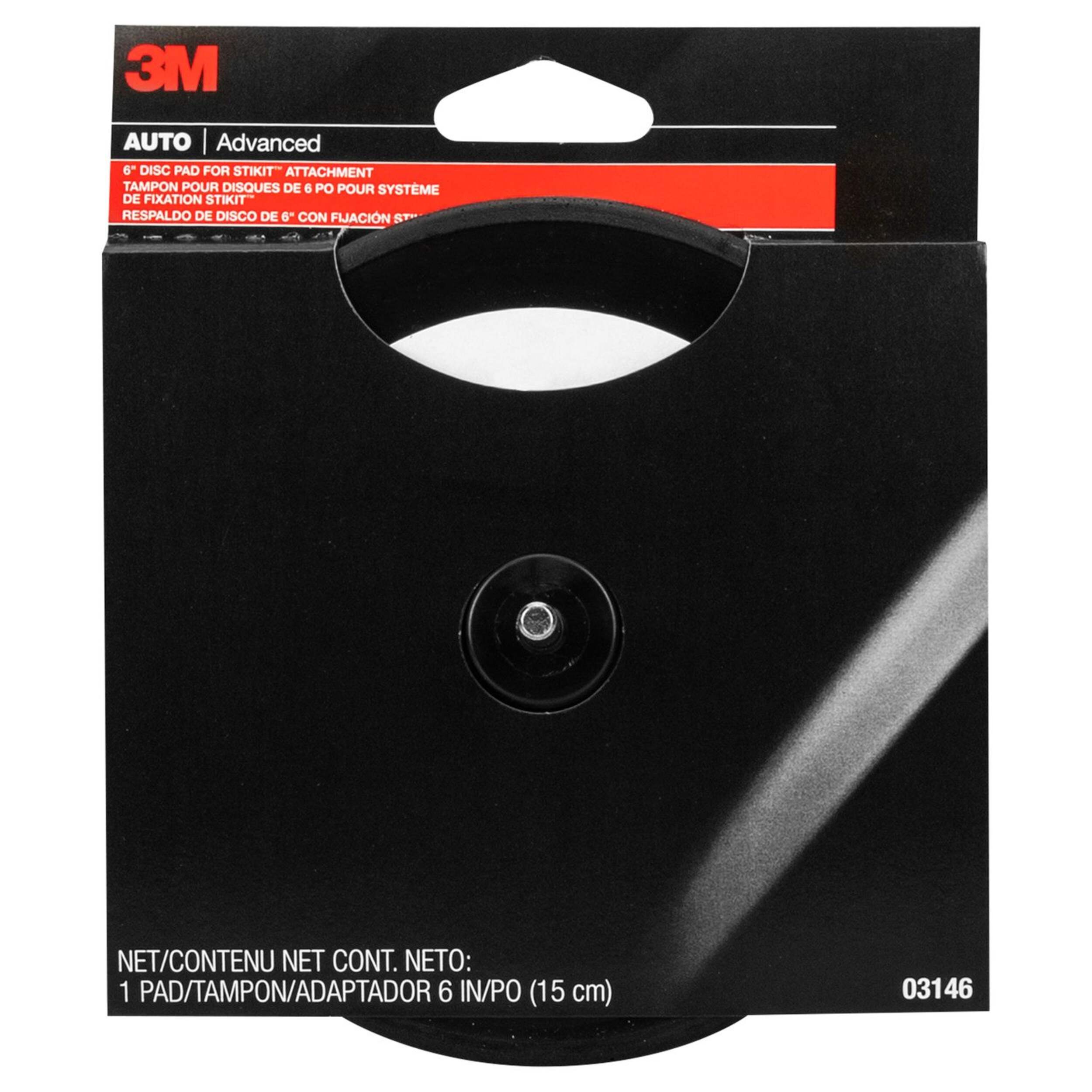 3M Adhesive Auto Disc Pad, 6-in Front_Flat