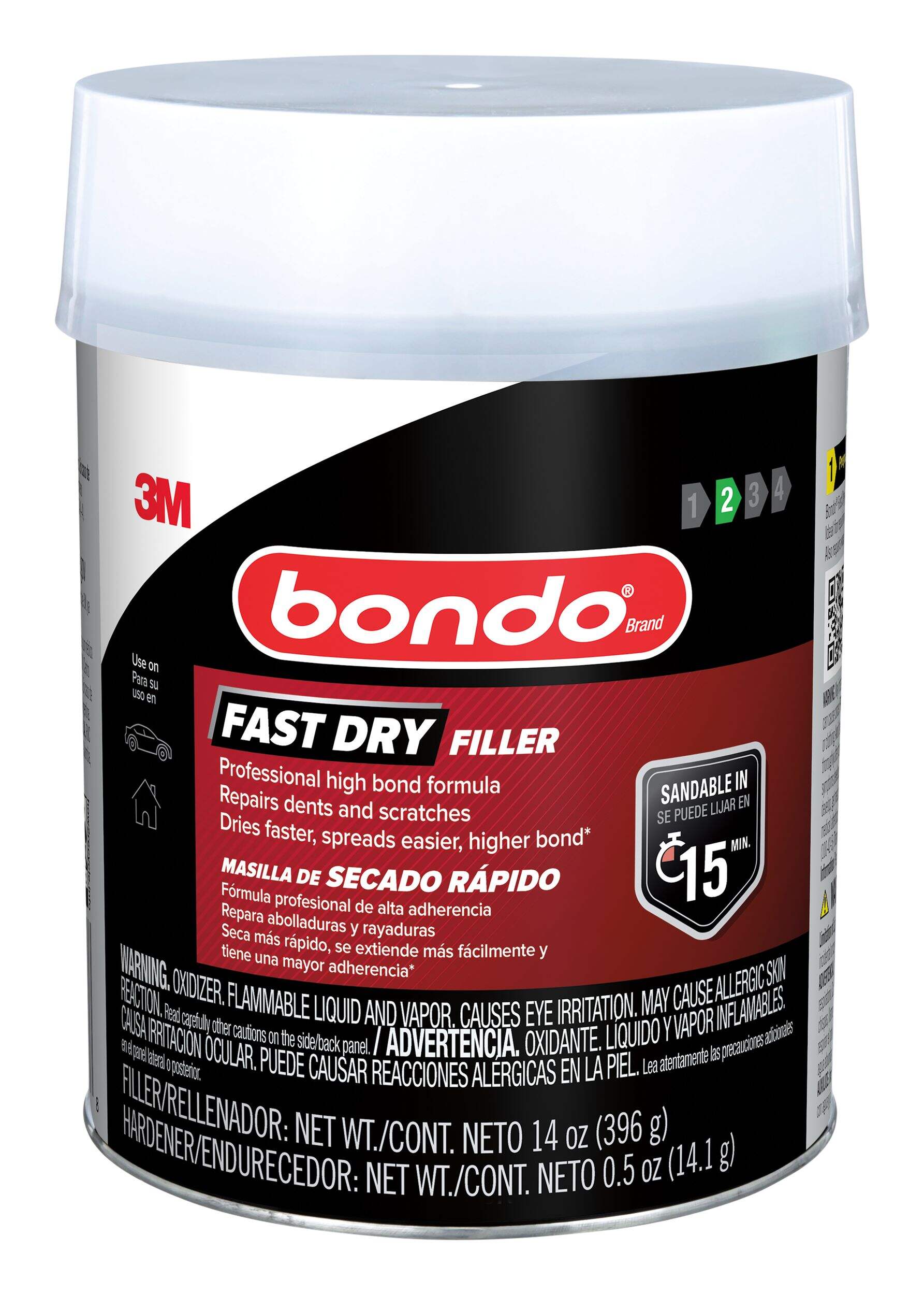 Bondo® Fast Dry Automotive Body Filler, Pint Front_Elevated