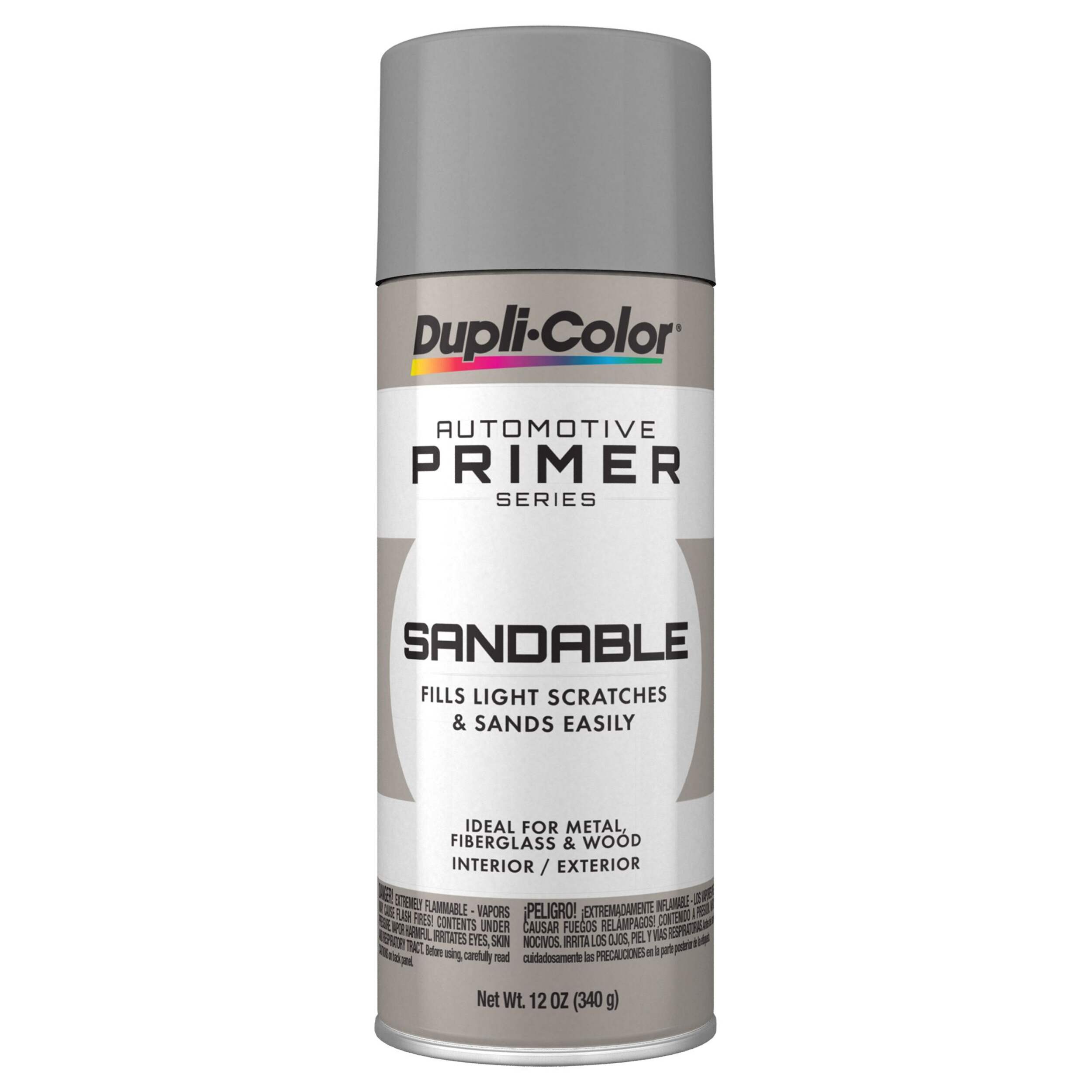 DupliColor Sandable Automotive Primer Spray, Light Gray, 340g