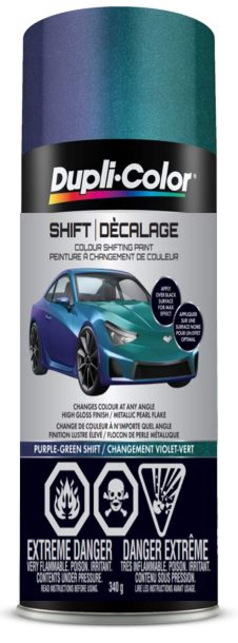 Dupli-Color SHIFT Colour Shifting Paint, Purple/Green Front_Flat