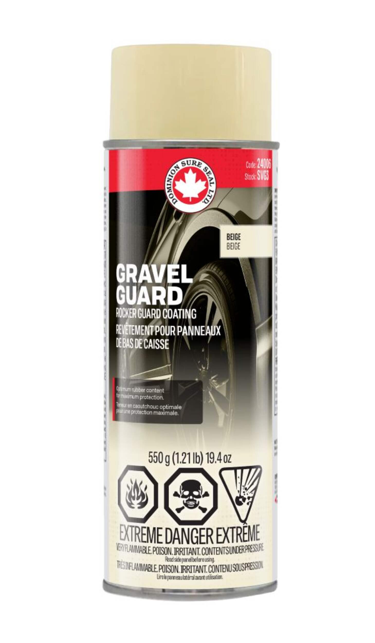 Rubberized Rockerguard Undercoating, Beige, 550-g Front_Flat