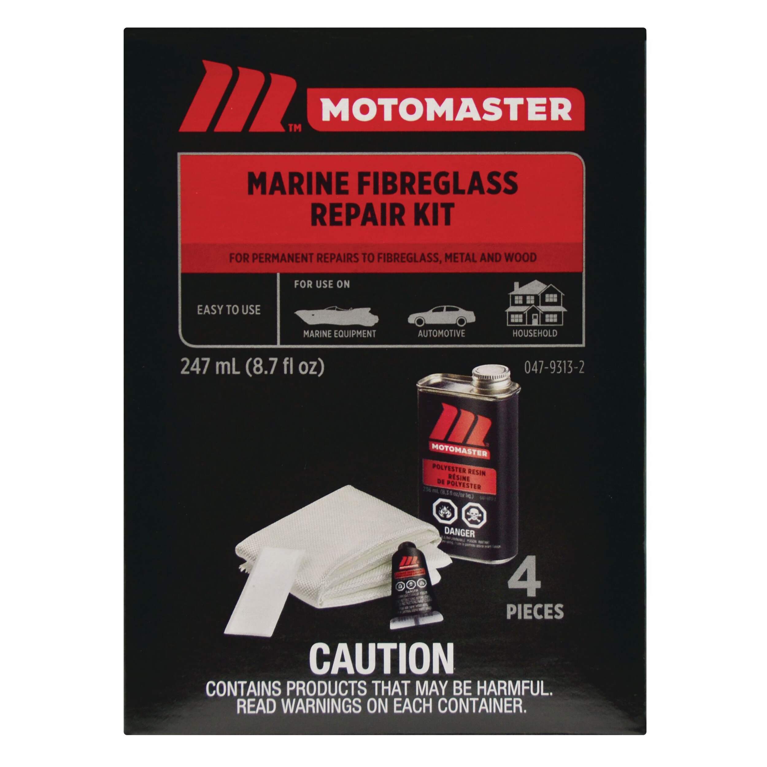 MotoMaster Marine Fiberglass Repair Kit Front_Flat