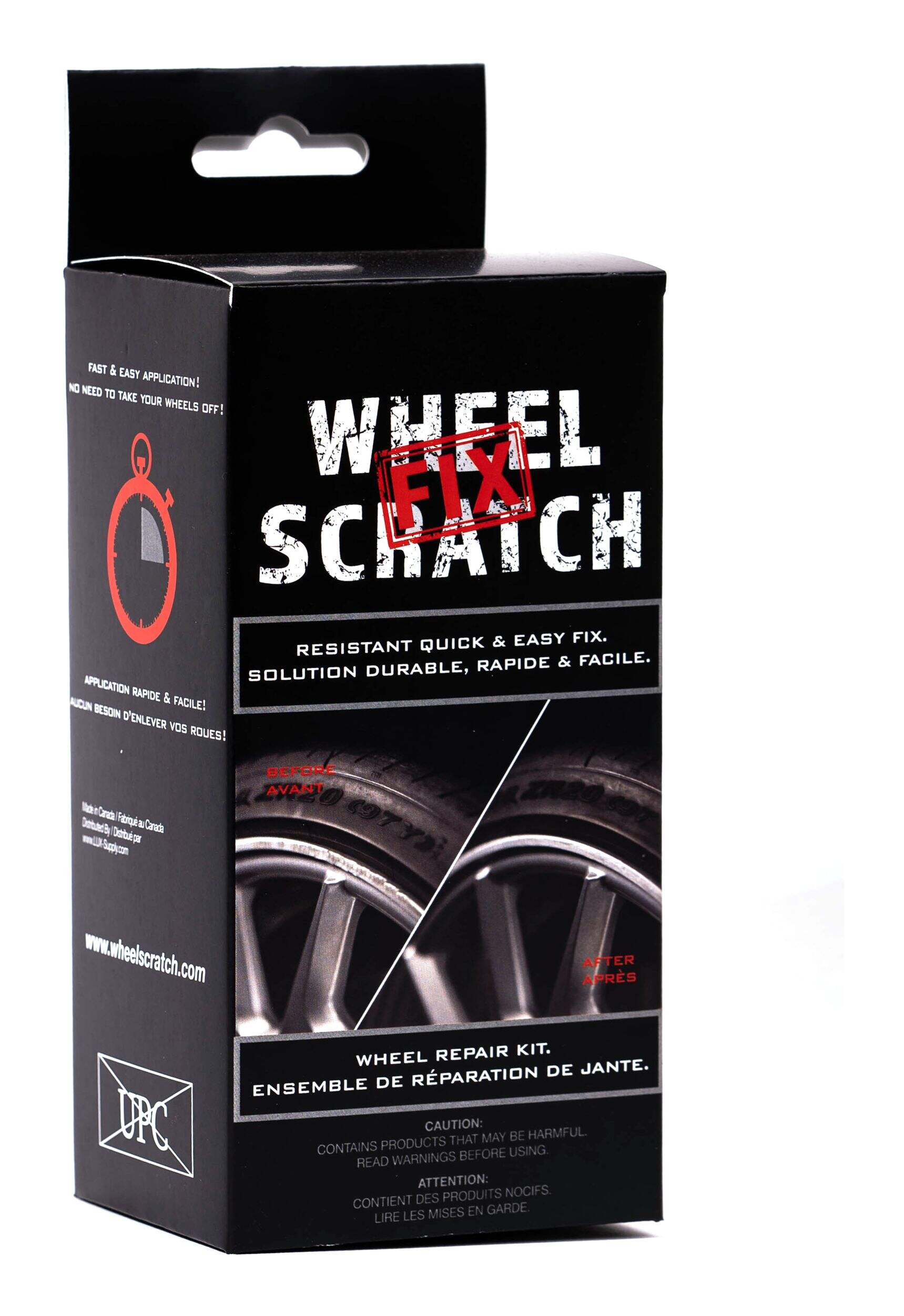 Protect Dip Gloss Black Wheel Scratch Fix Kit Front_Angled_Right