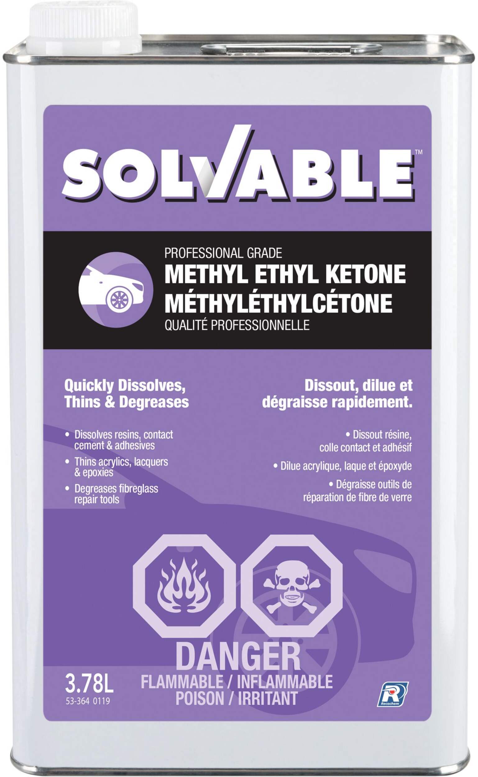 Solvable Methyl Ethyl Ketone (MEK), 3.78-L Front_Elevated