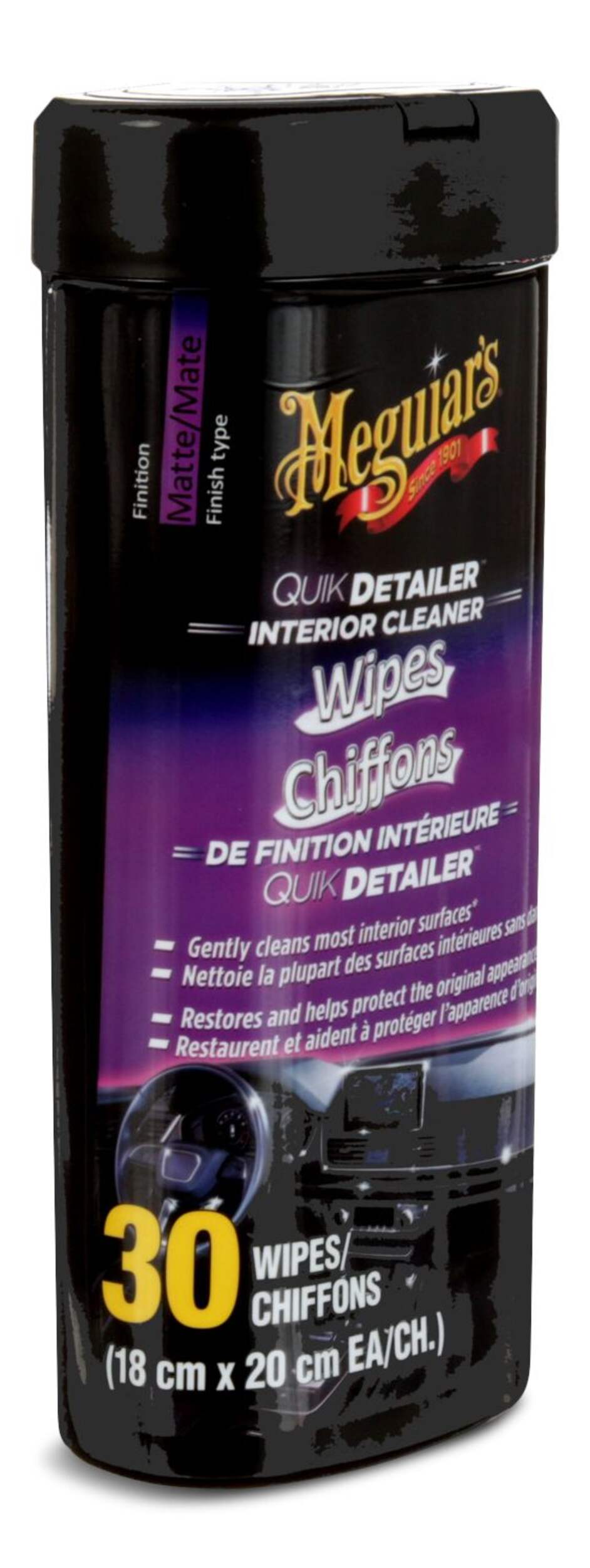 Meguiar’s® Quik Detailer™ Interior Cleaner Wipes, 30-pk Front_Three_Fourths_Angled_Right