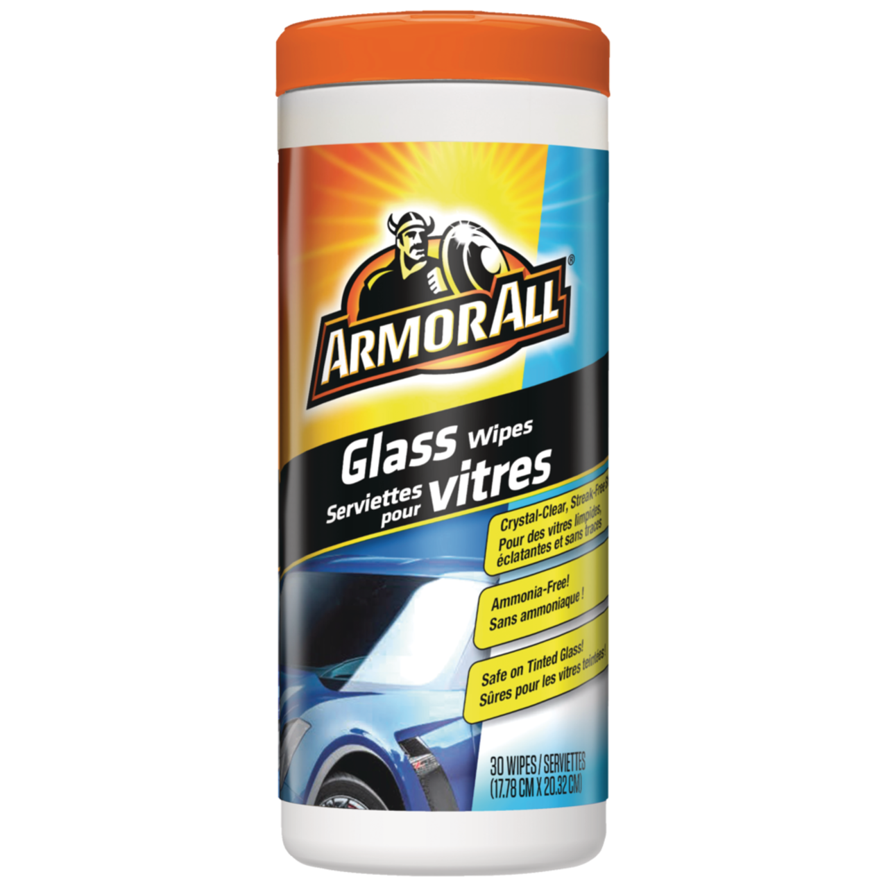 Armor All Car Glass Cleaner Wipes, 30-pk