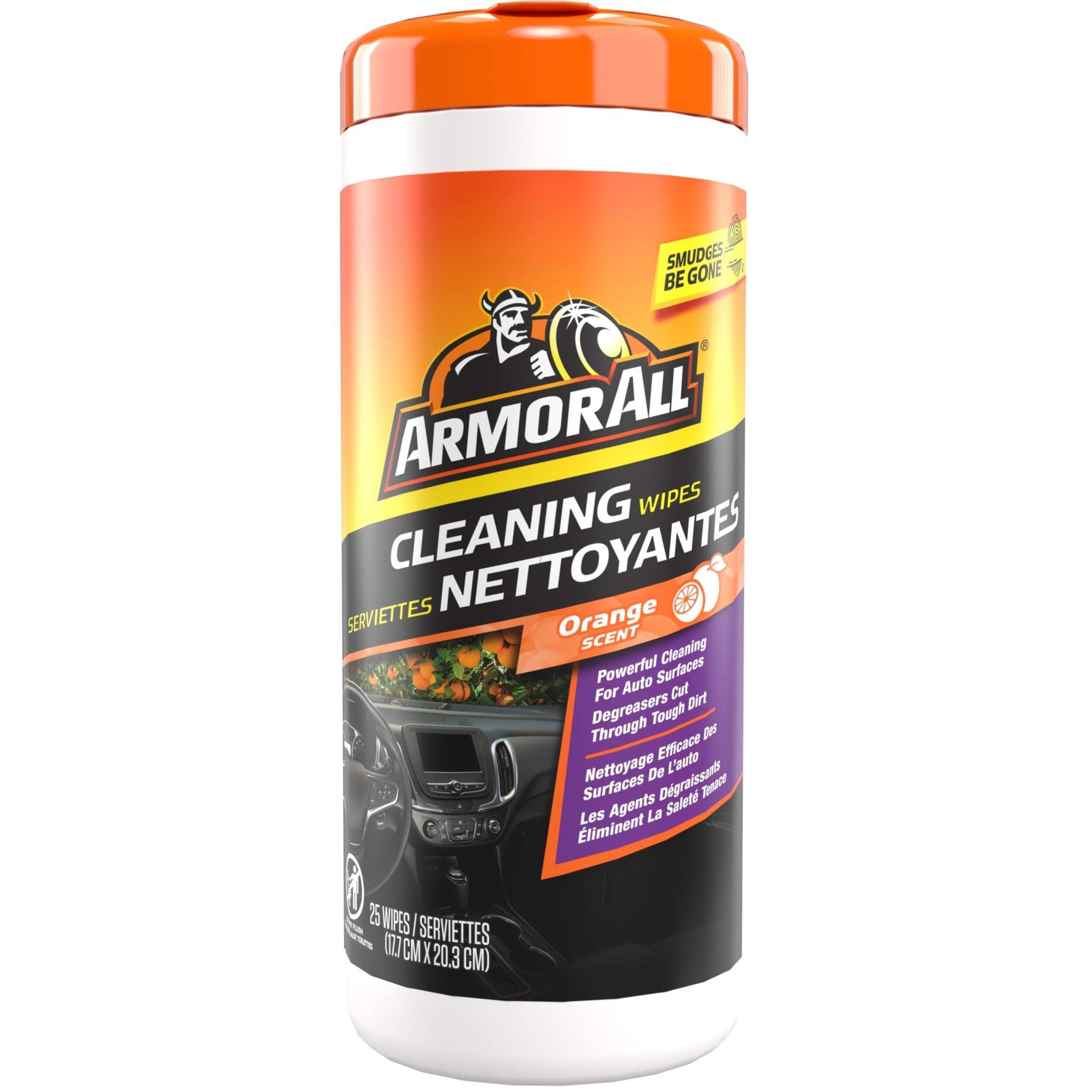 Armor All Auto Surface Car Cleaning Wipes, Orange Scent, 25-pk Front_Flat