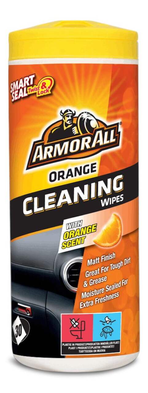 Armor All 10831 Air Freshening Cleaning Wipes, Orange Scent, 25 Pack