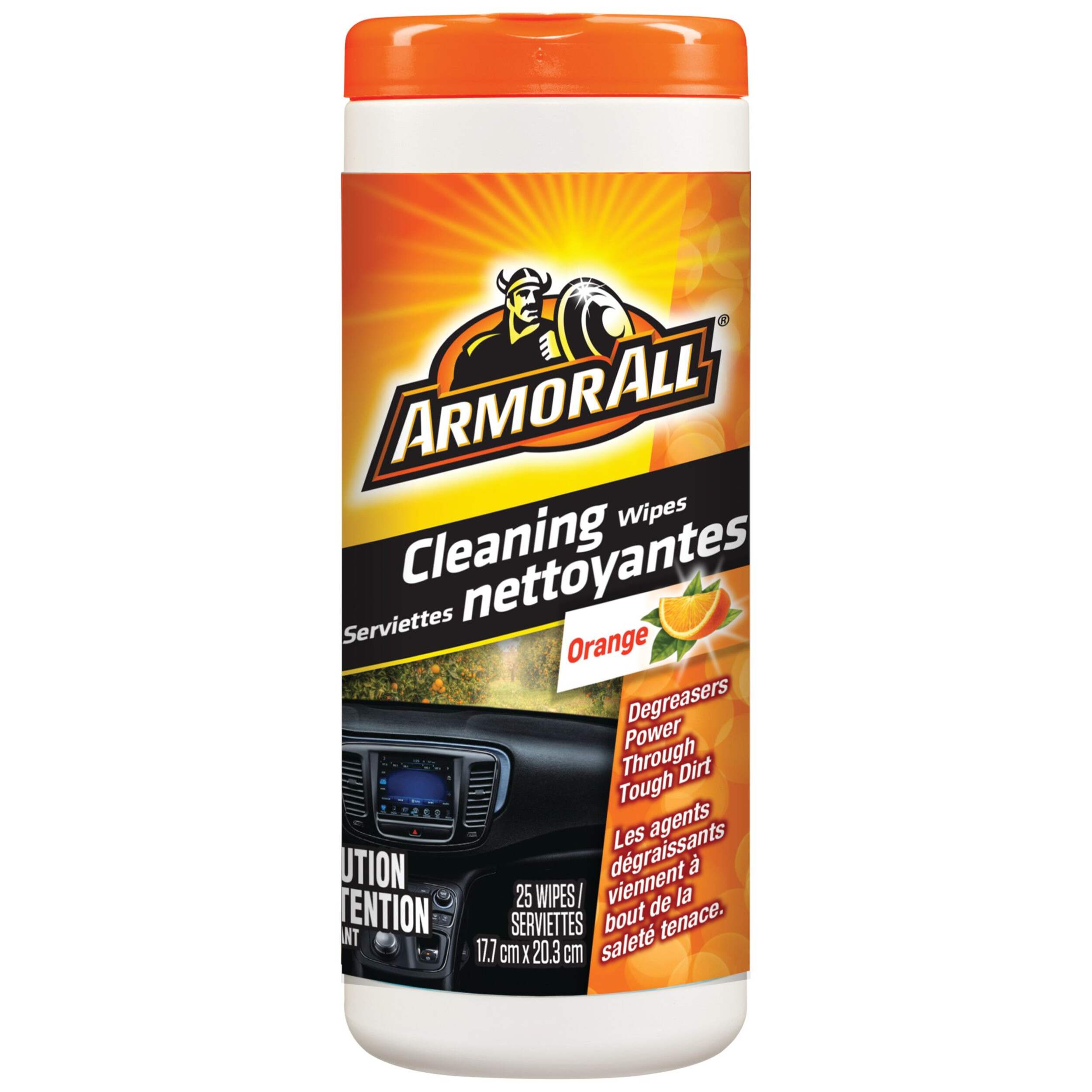 Lingettes nettoyantes Armor All, parfum d’orange, paq. 25 Front_Flat