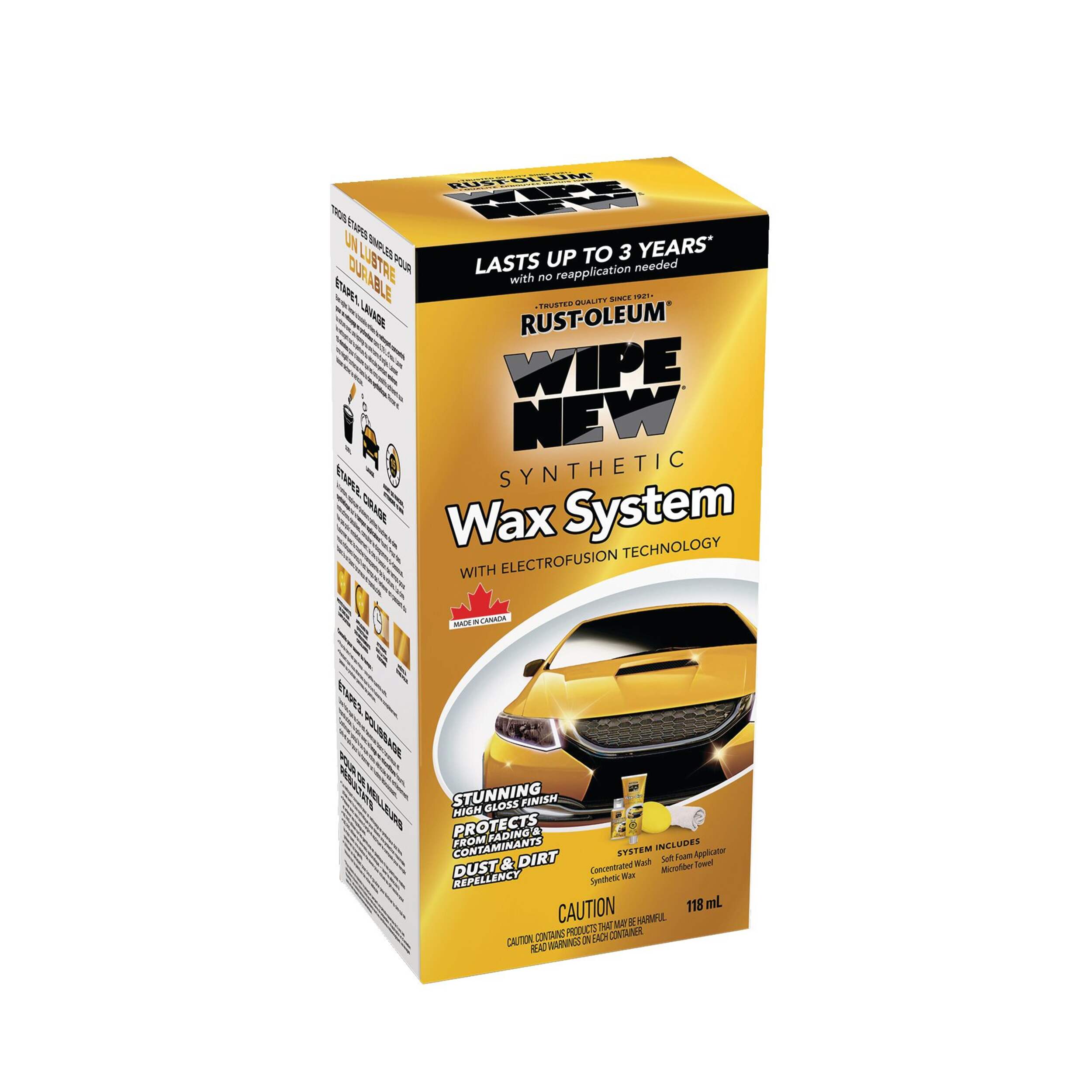 Rust Oleum Wipe New Synthetic Car Wax System Kit, 4-pc, 118-mL Front_Angled_Right