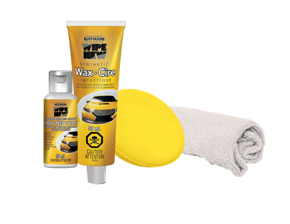 Rust Oleum Wipe New Synthetic Car Wax System Kit, 4pc, 118mL
