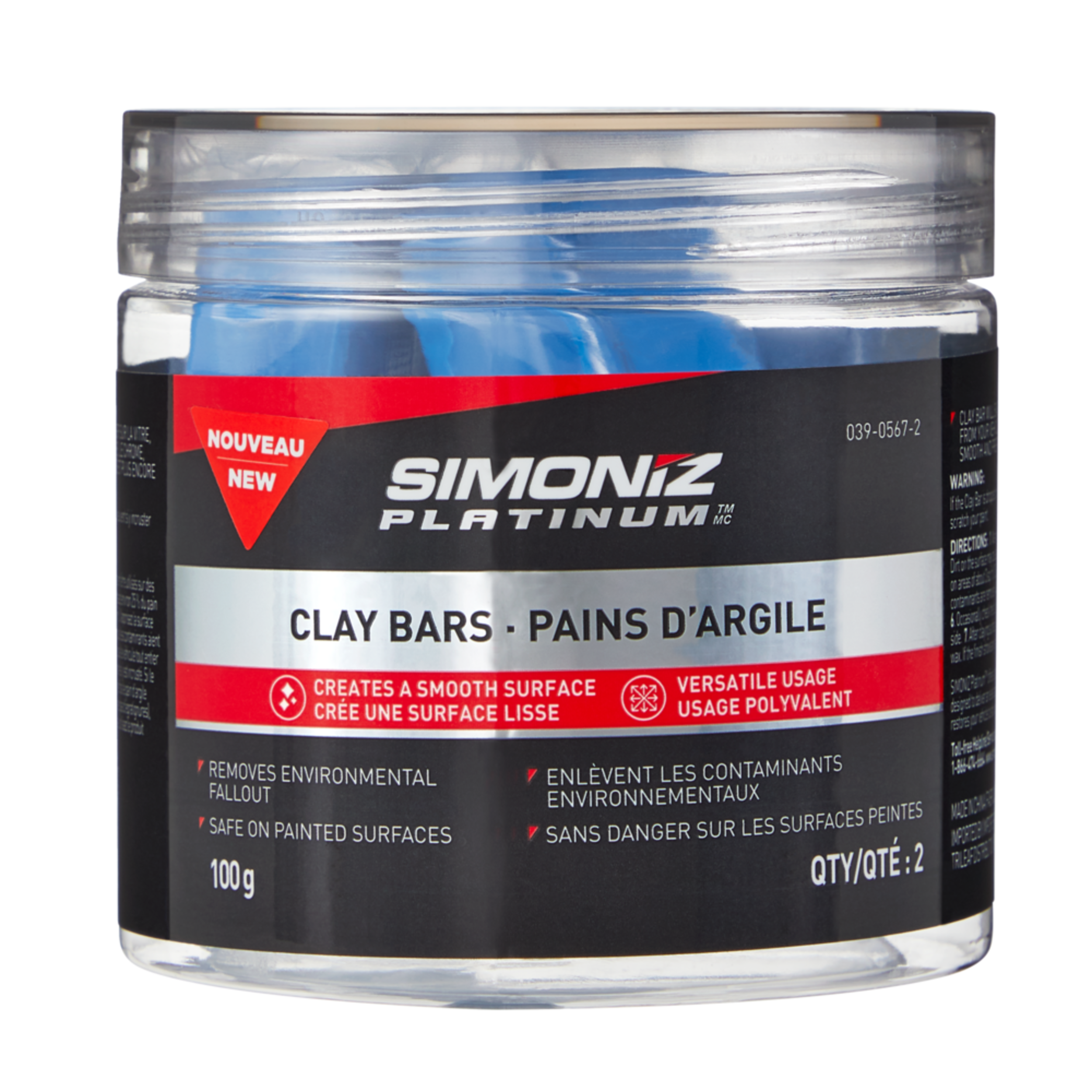 SIMONIZ Platinum Car Clay Bars, 100g Front_Flat