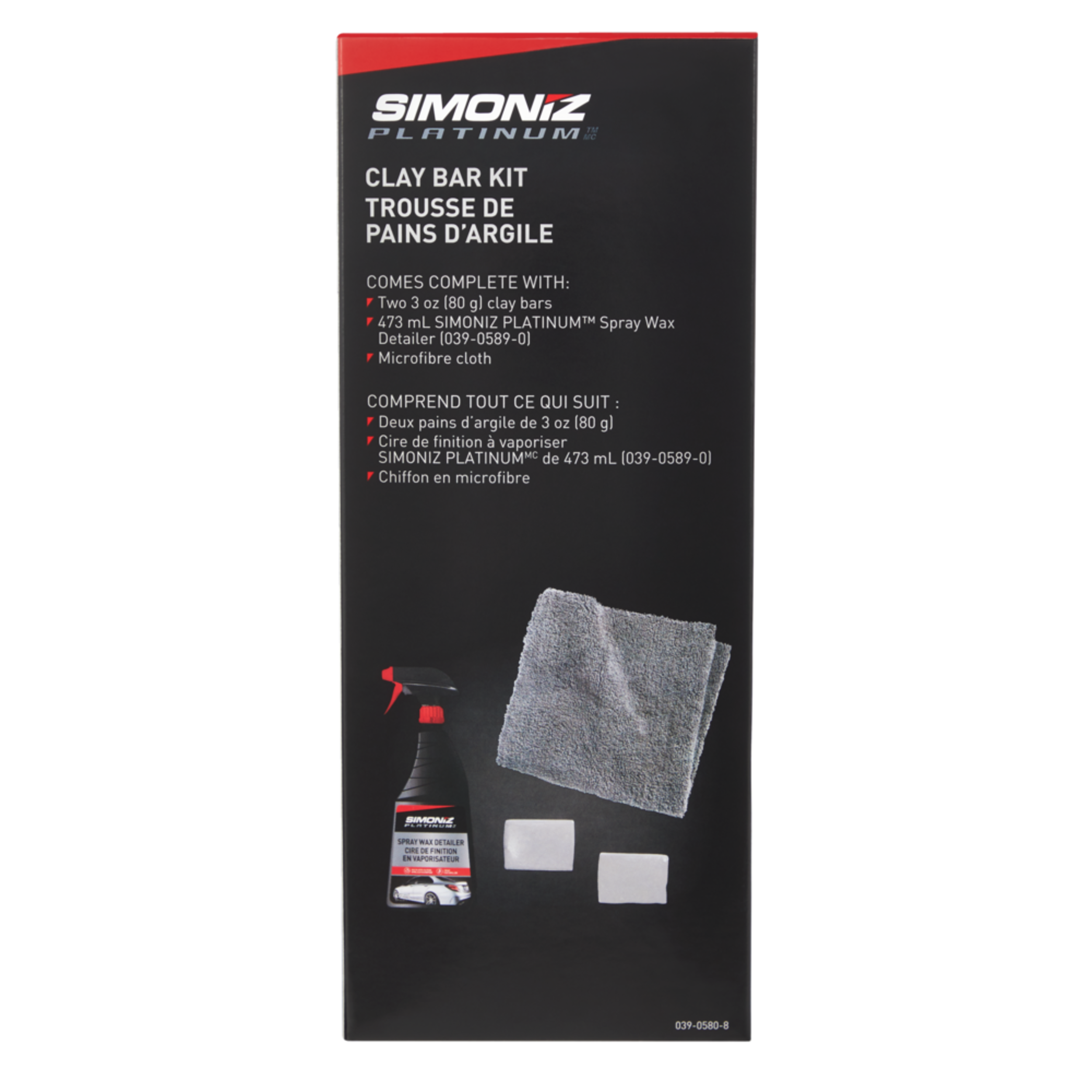 Ensemble de barres d’argile SIMONIZ Platinum, paq. 4 Front_Flat