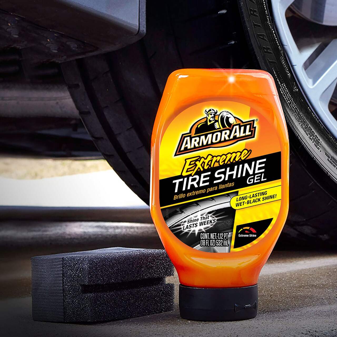 Armor All Extreme Tire Shine Gel , Tire Shine for Restoring Color and Tire  Protection, 18 Fl Oz