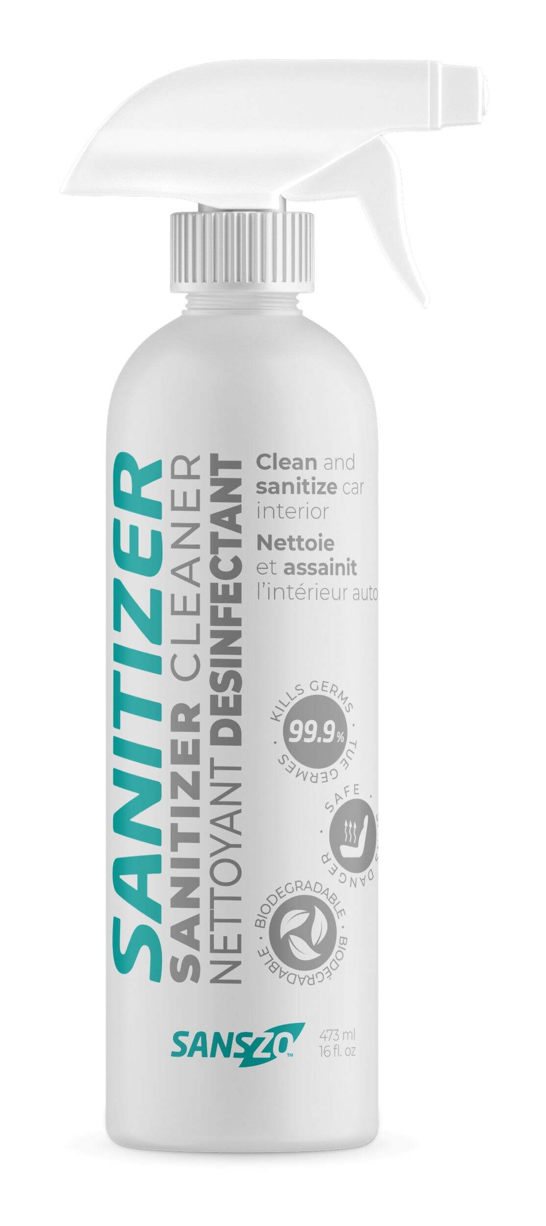 Sans-Zo Car Sanitizer Cleaner Disinfectant Spray, 473-mL Front_Flat