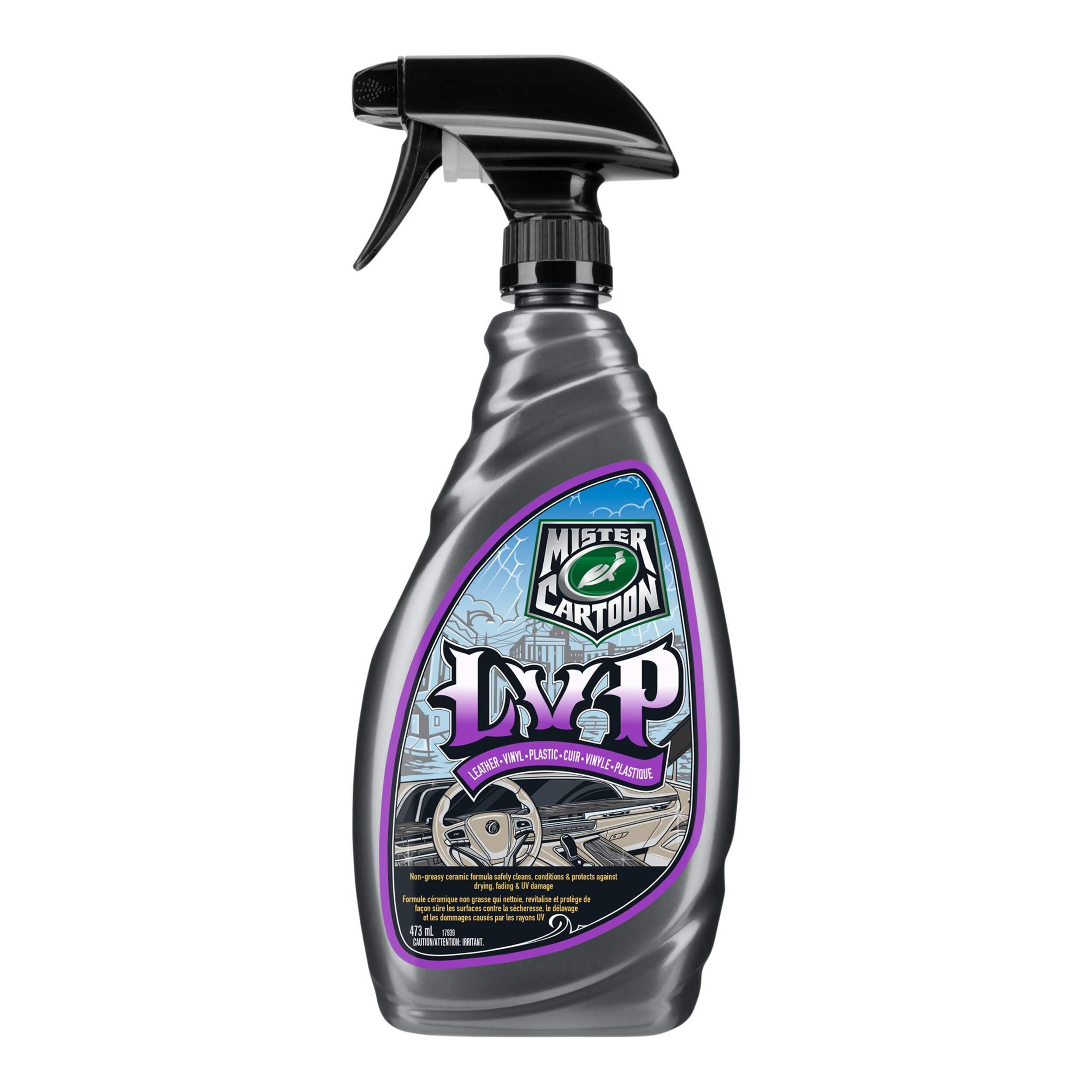 Nettoyant pour cuir, vinyle et plastique Turtle Wax X Mister Cartoon LVP, 473 mL Front_Flat