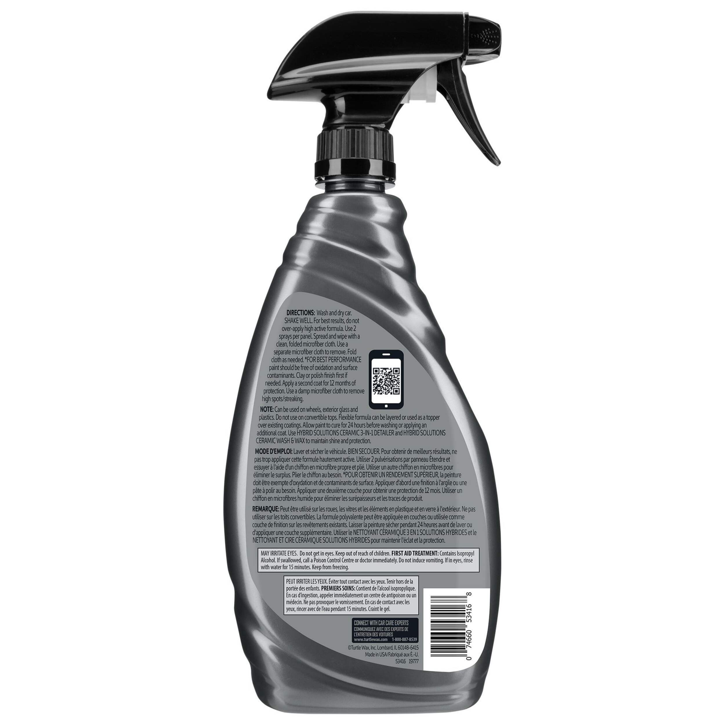 Turtle Wax Hybrid Solutions Car Ceramic Coating Spray, 473-mL Back_Flat