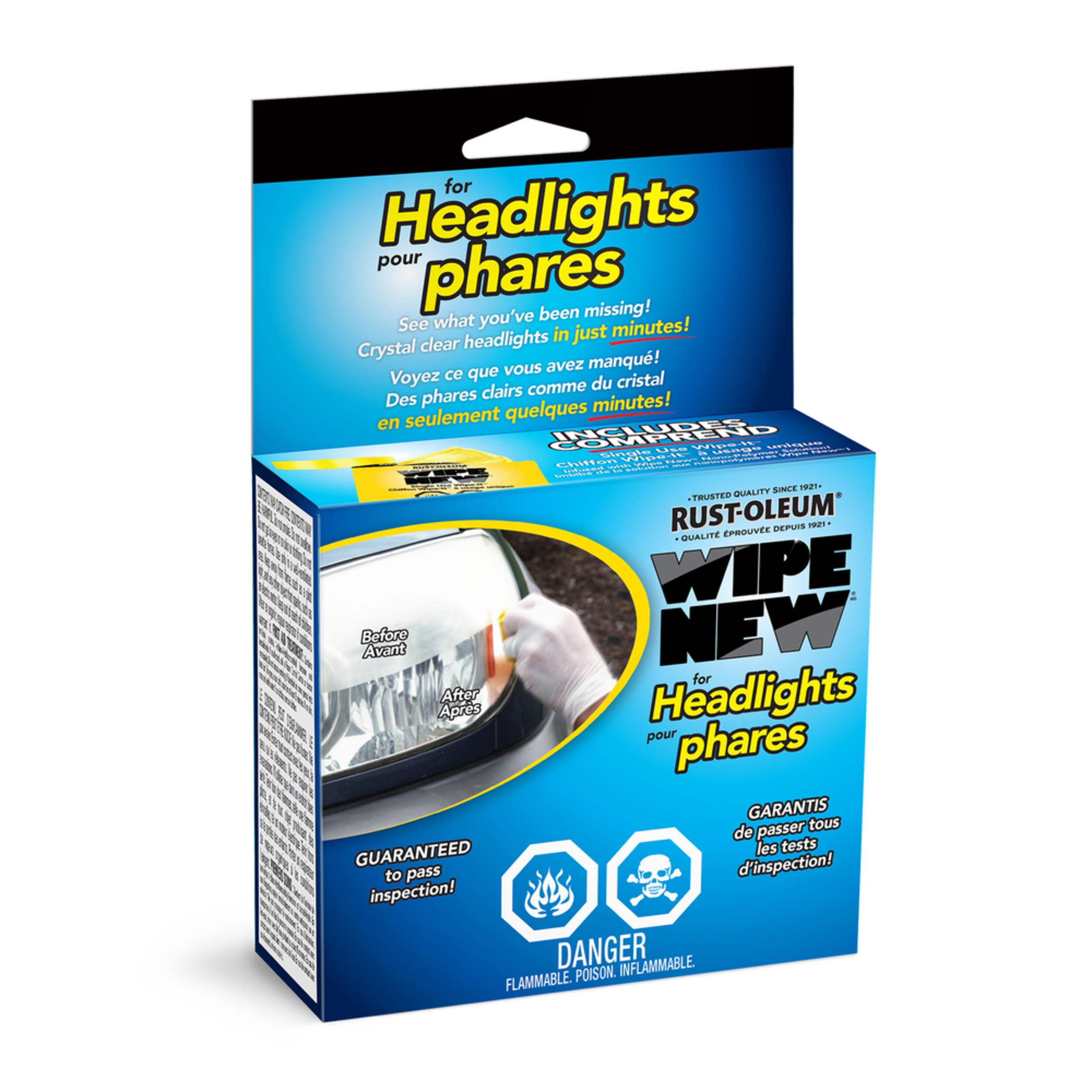 Rust Oleum Wipe New Car Headlight Restoration Kit, 4-pc Front_Three_Fourths_Angled_Left