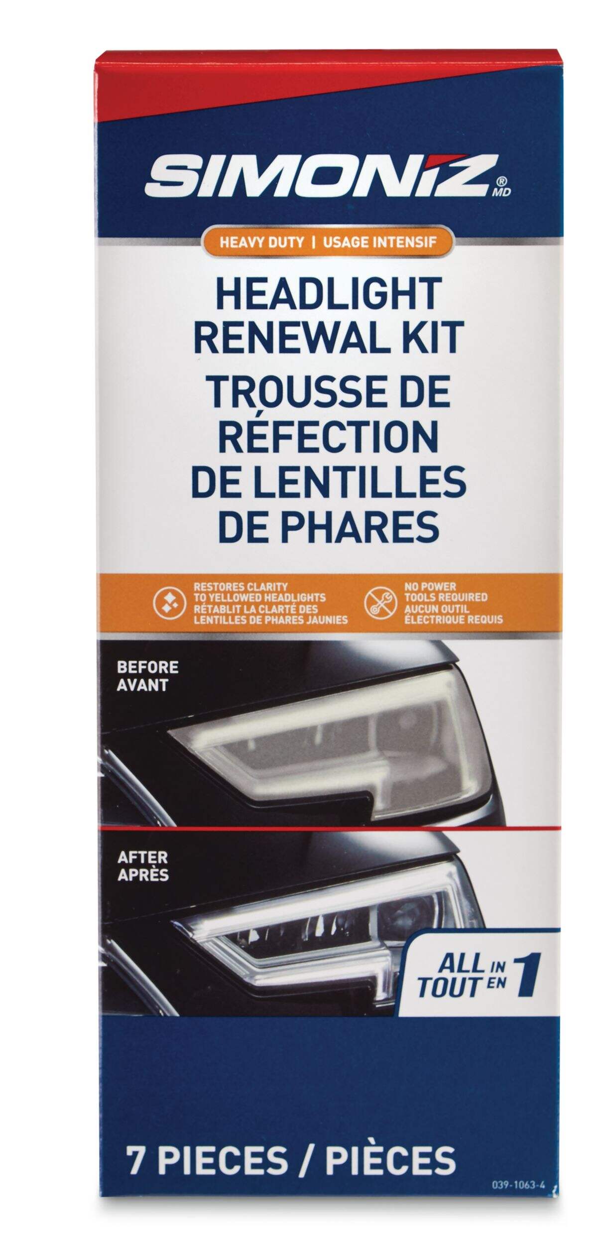 SIMONIZ Car Headlight Restoration Kit, 7-pc Front_Flat