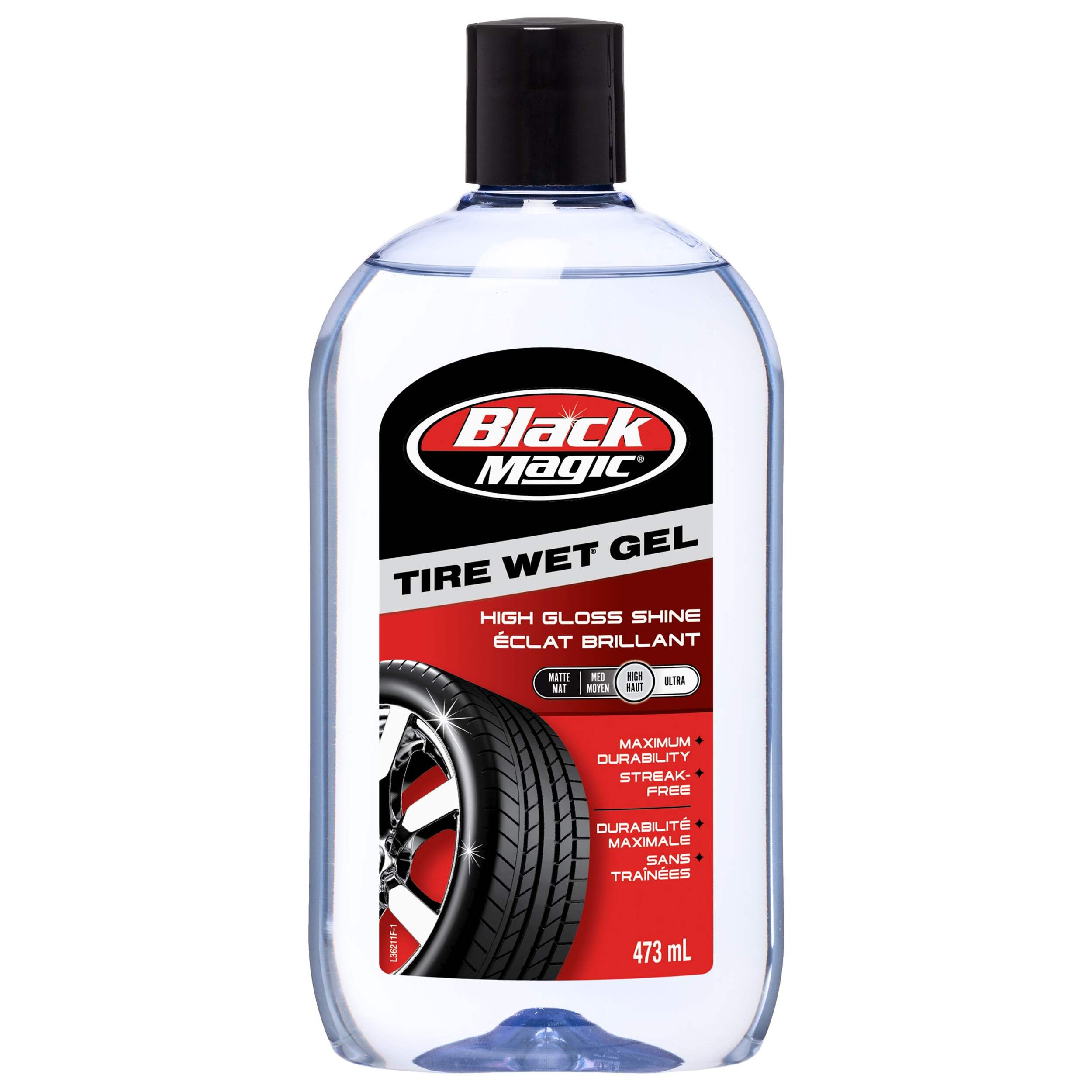 Black Magic Tire Wet Shine Gel, Weather-Resistant, 473-mL Front_Flat