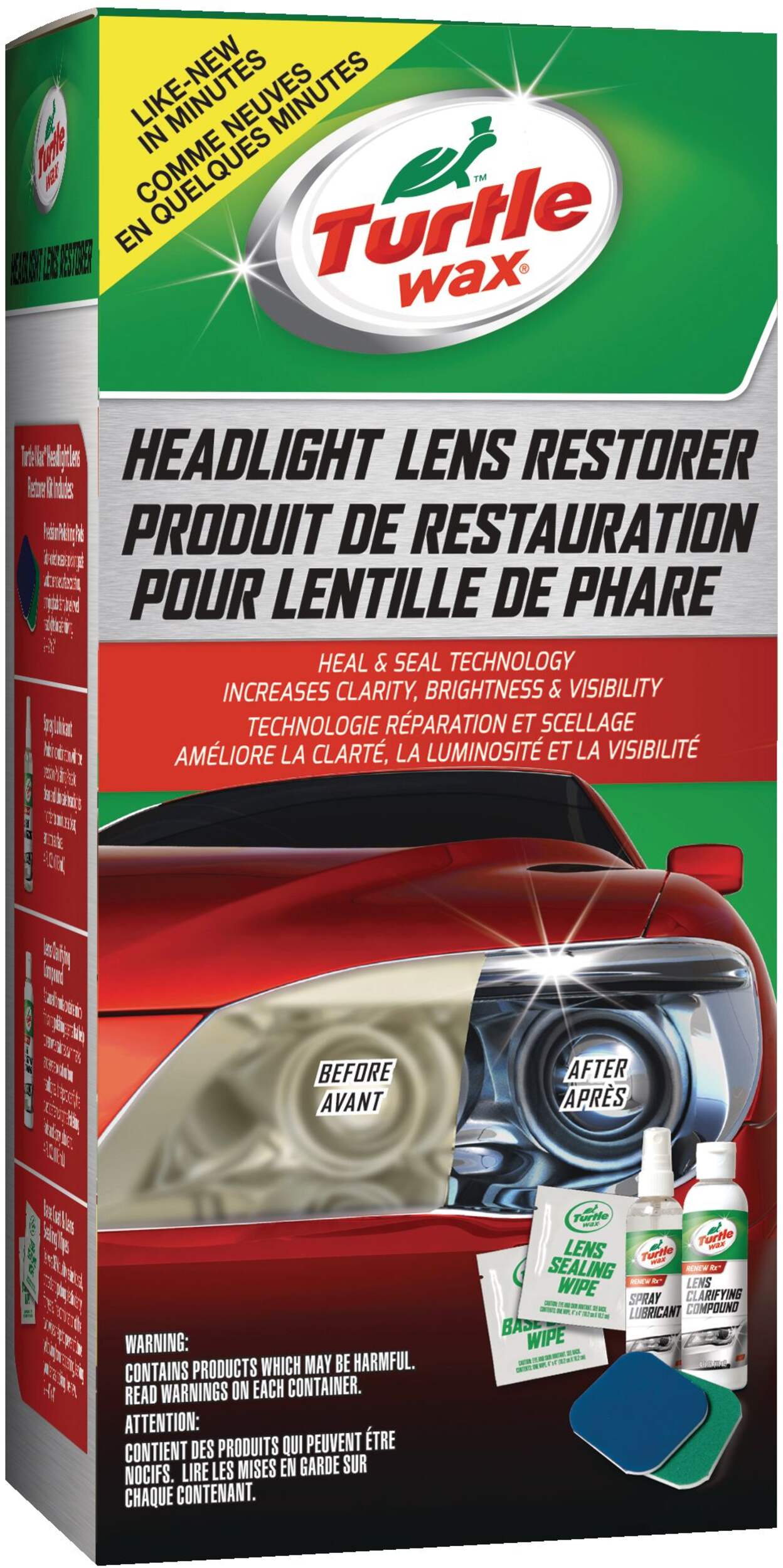 Turtle Wax Car Headlight Restoration Kit, 7-pc Front_Angled_Right