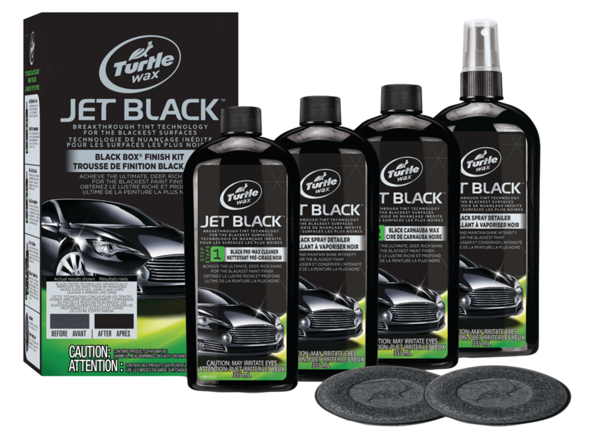 Turtle Wax Jet Black Car Box Finish Kit, 6-pc Front_Flat