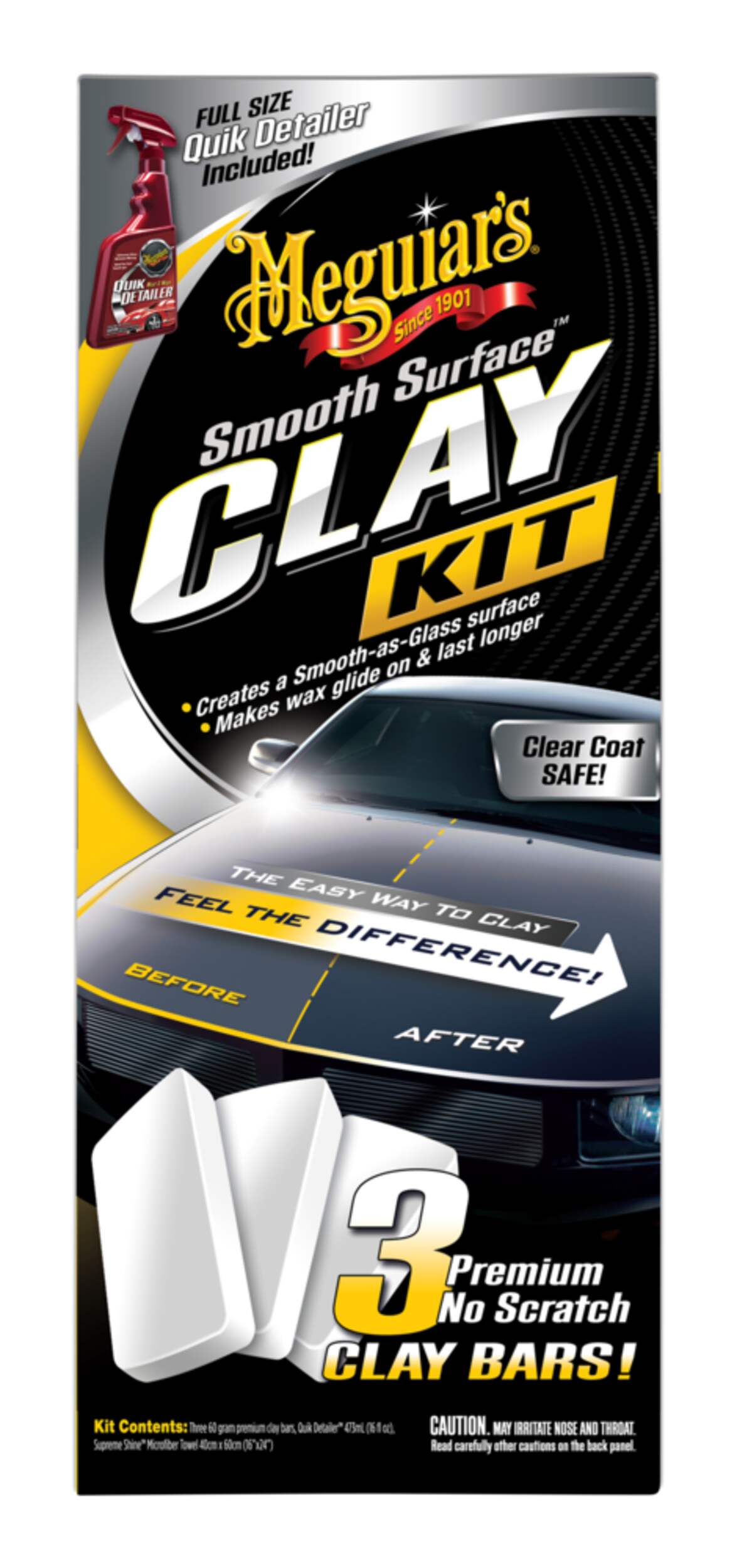 Meguiar's Smooth Surface Clay kit, 5-pc Front_Flat