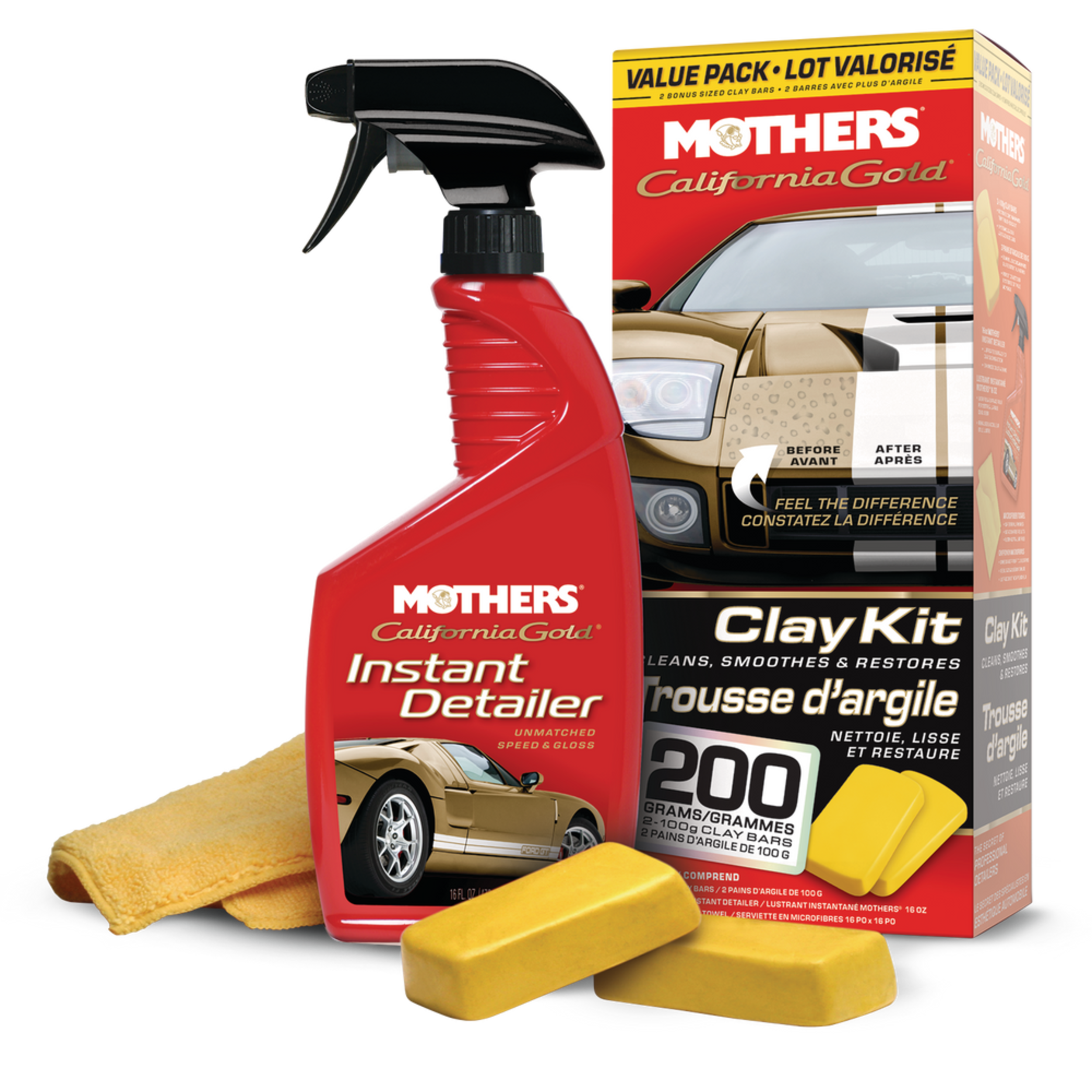 Mothers California Gold Car Clay Kit, 4-pc Composite_or_Mixed